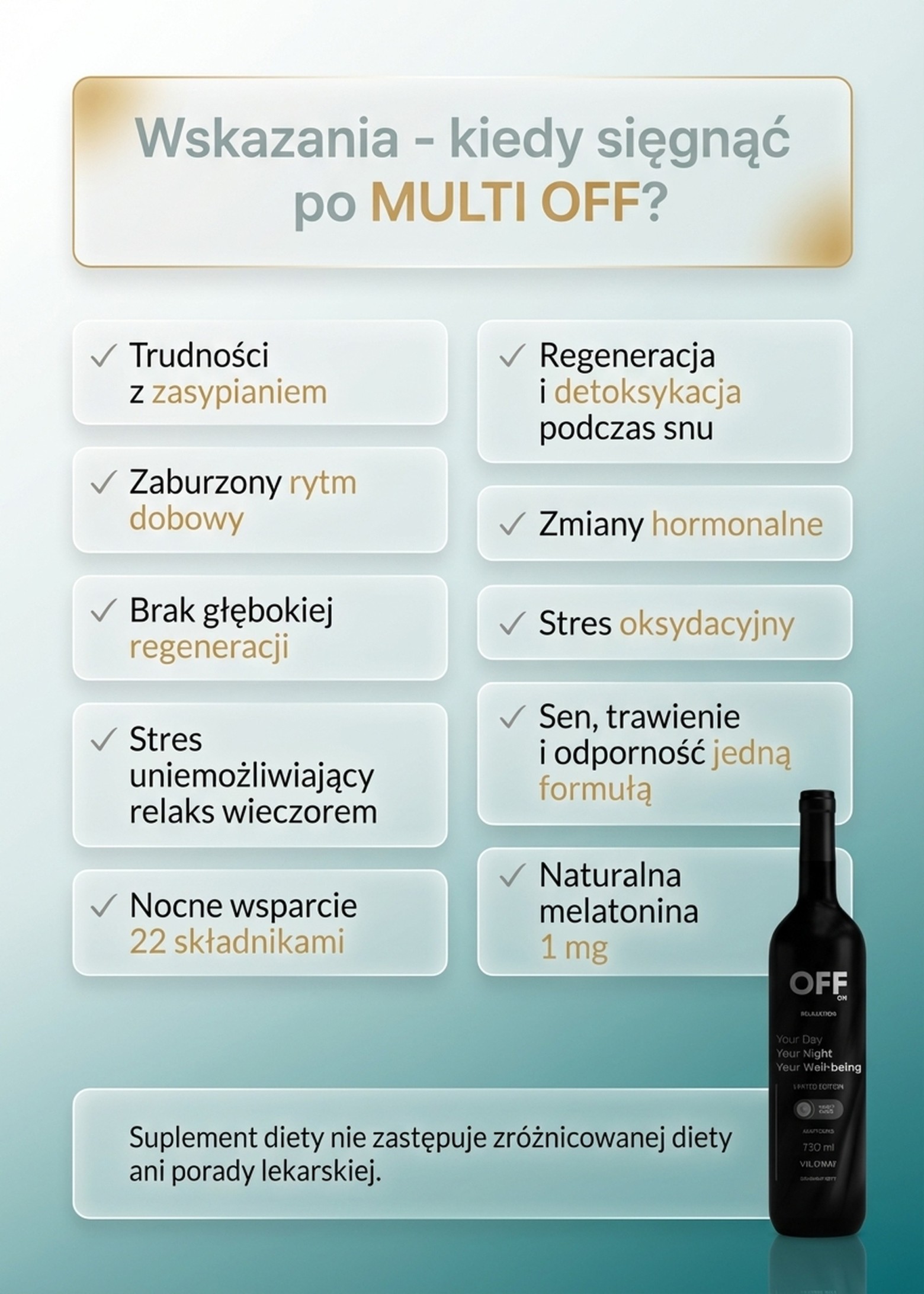 Multi OFF - Malina + Cytryna + Lucerna na relaks i regenerację - płyn