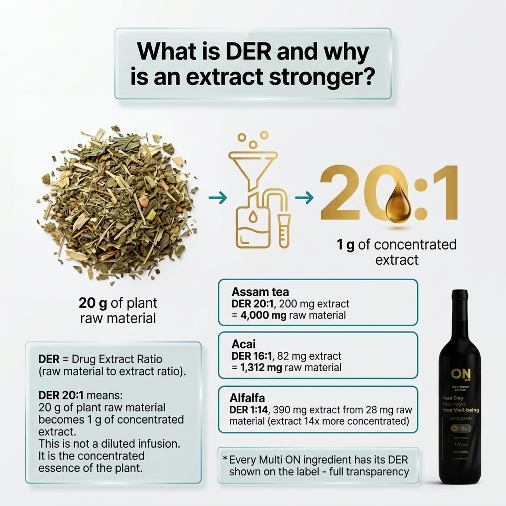 Multi ON - Liquid Herbal Energy Supplement with 22 Herbs