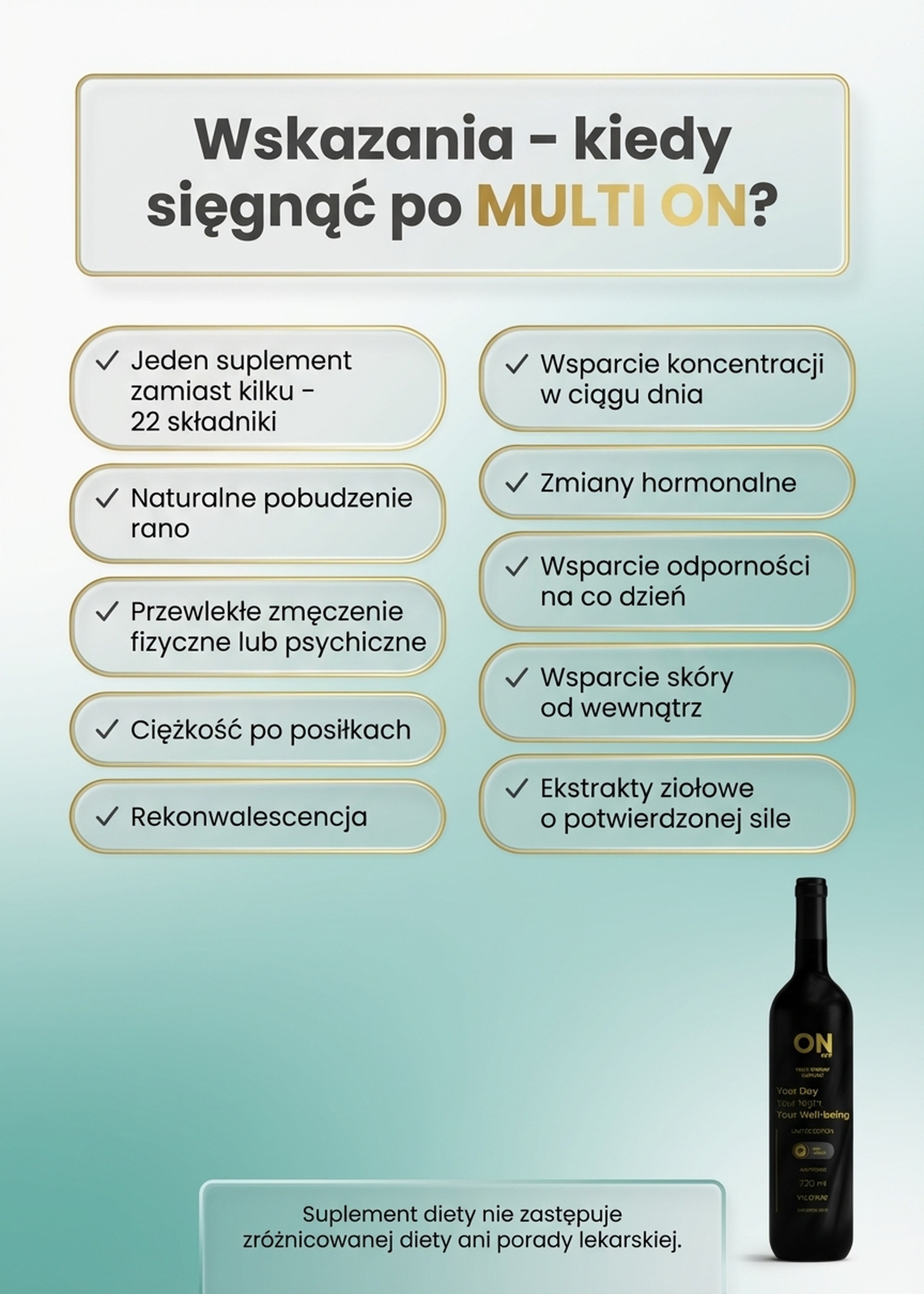 Multi ON - płynny suplement na energię z 22 ziół