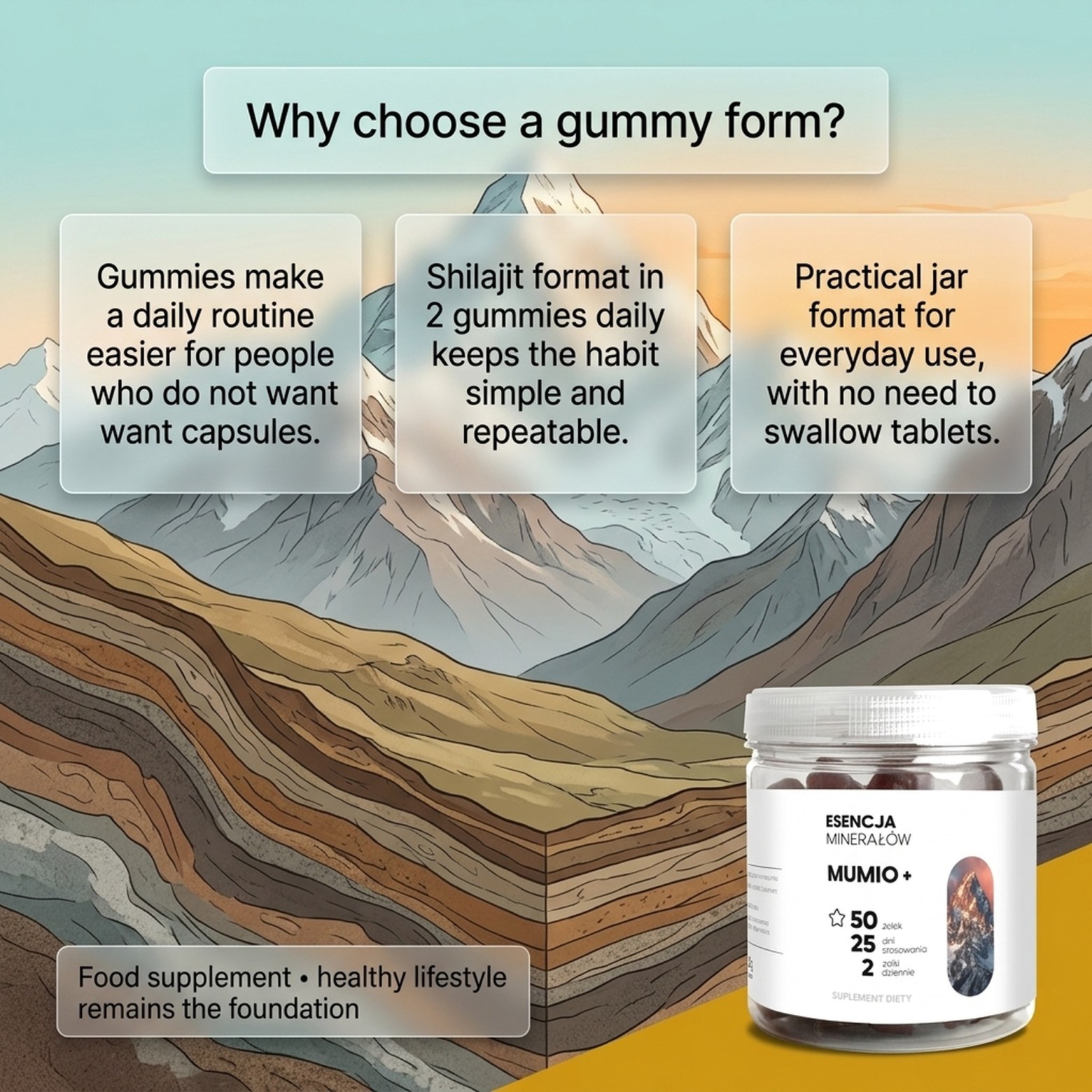 MUMIO+ - Shilajit 50% Fulvic Acids - Gummies for Regeneration