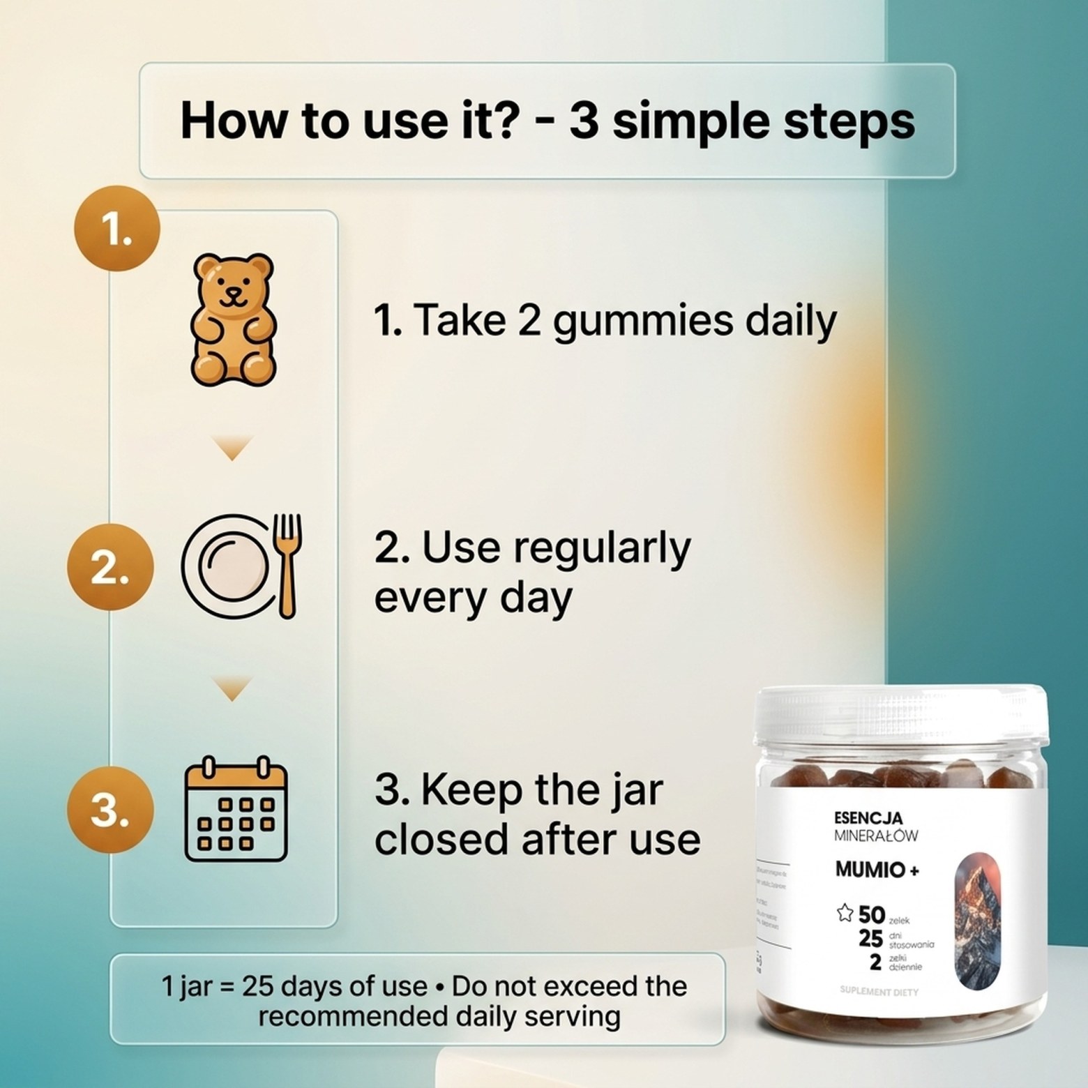 MUMIO+ - Shilajit 50% Fulvic Acids - Gummies for Regeneration