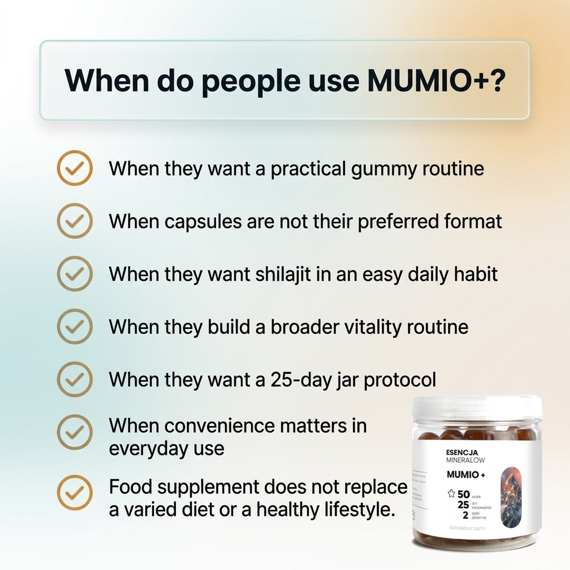 MUMIO+ - Shilajit 50% Fulvic Acids - Gummies for Regeneration