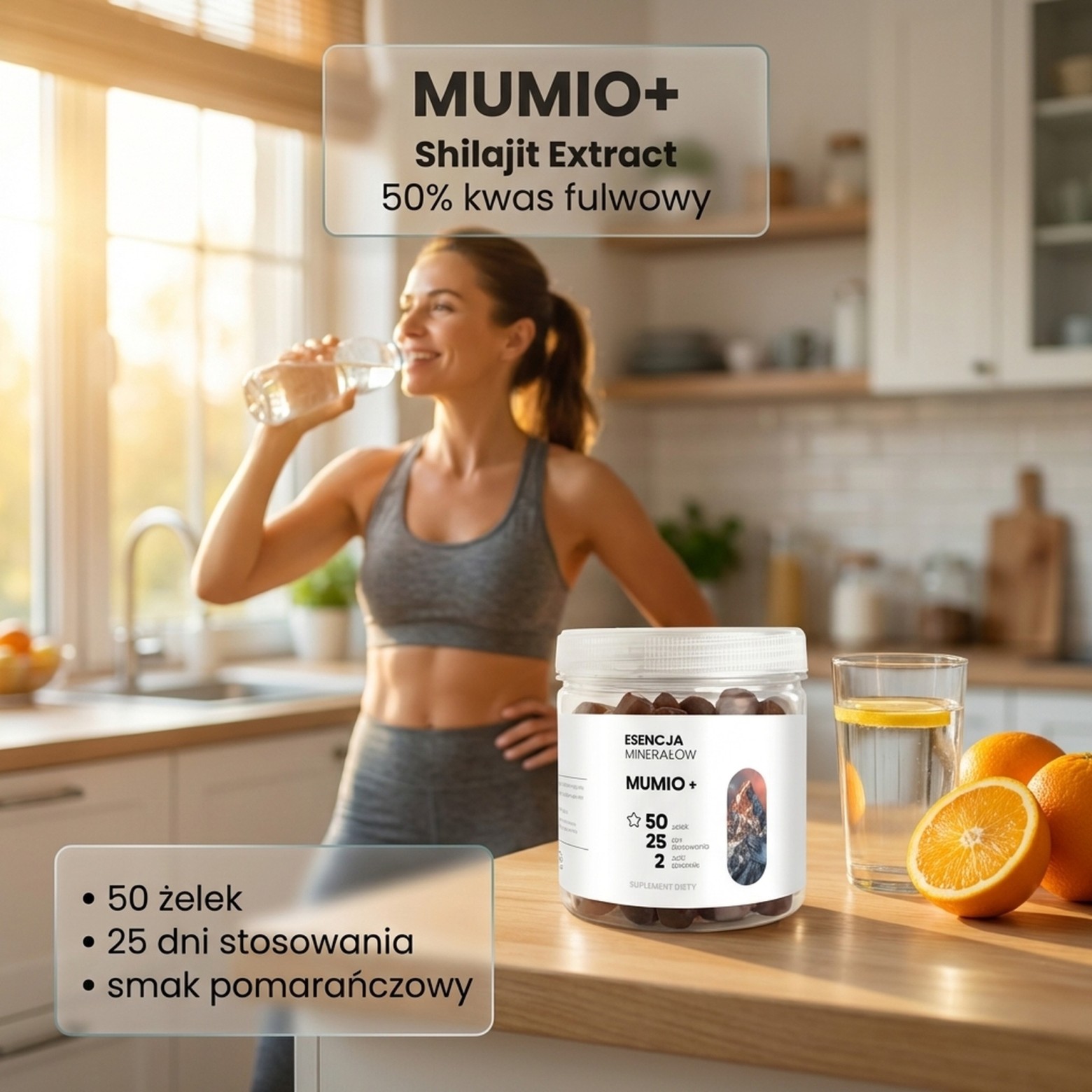 MUMIO+ - Shilajit 50% kwasów fulwowych - żelki na regenerację