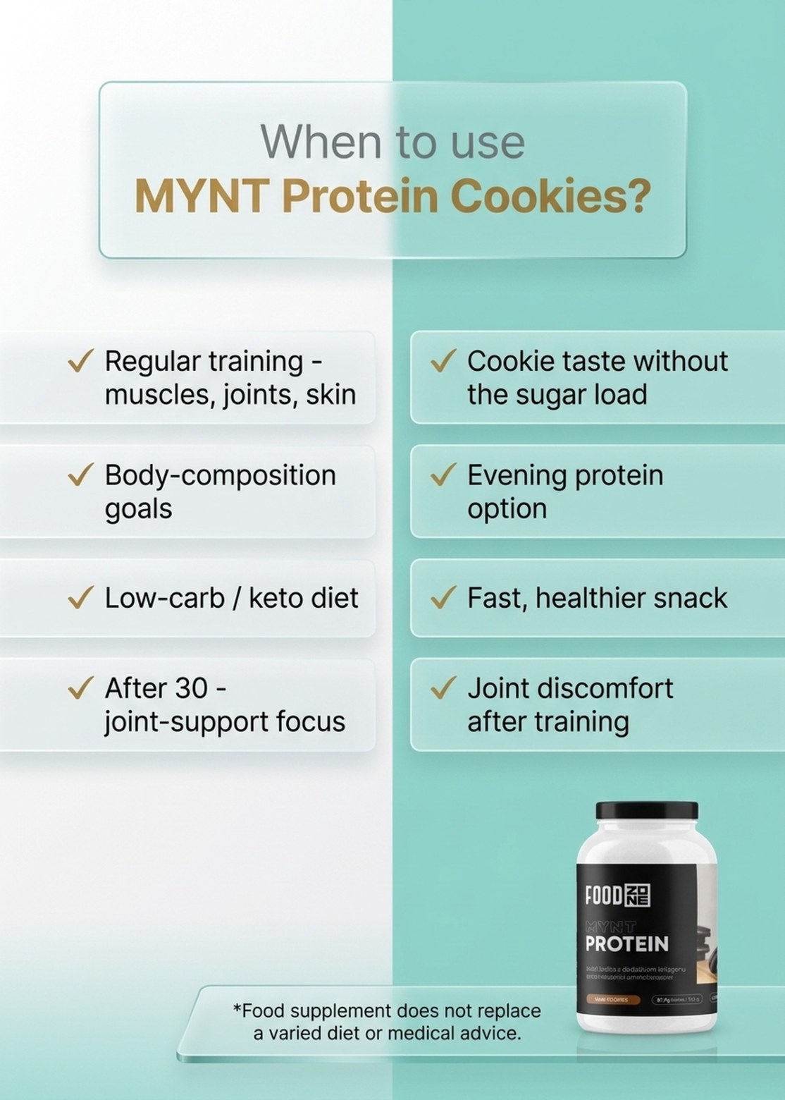 MYNT PROTEIN 750g Cookies - Protein with Collagen for Muscles and Joints