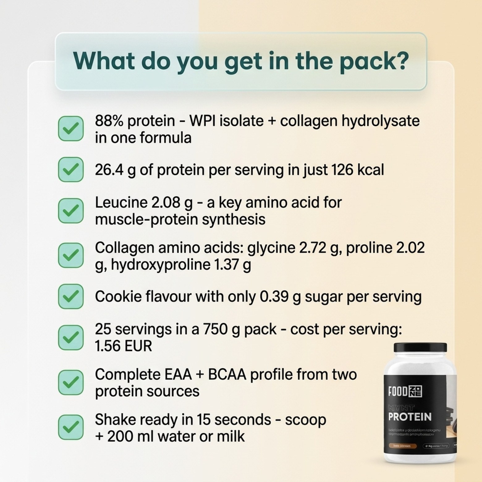 MYNT PROTEIN 750g Cookies - Protein with Collagen for Muscles and Joints