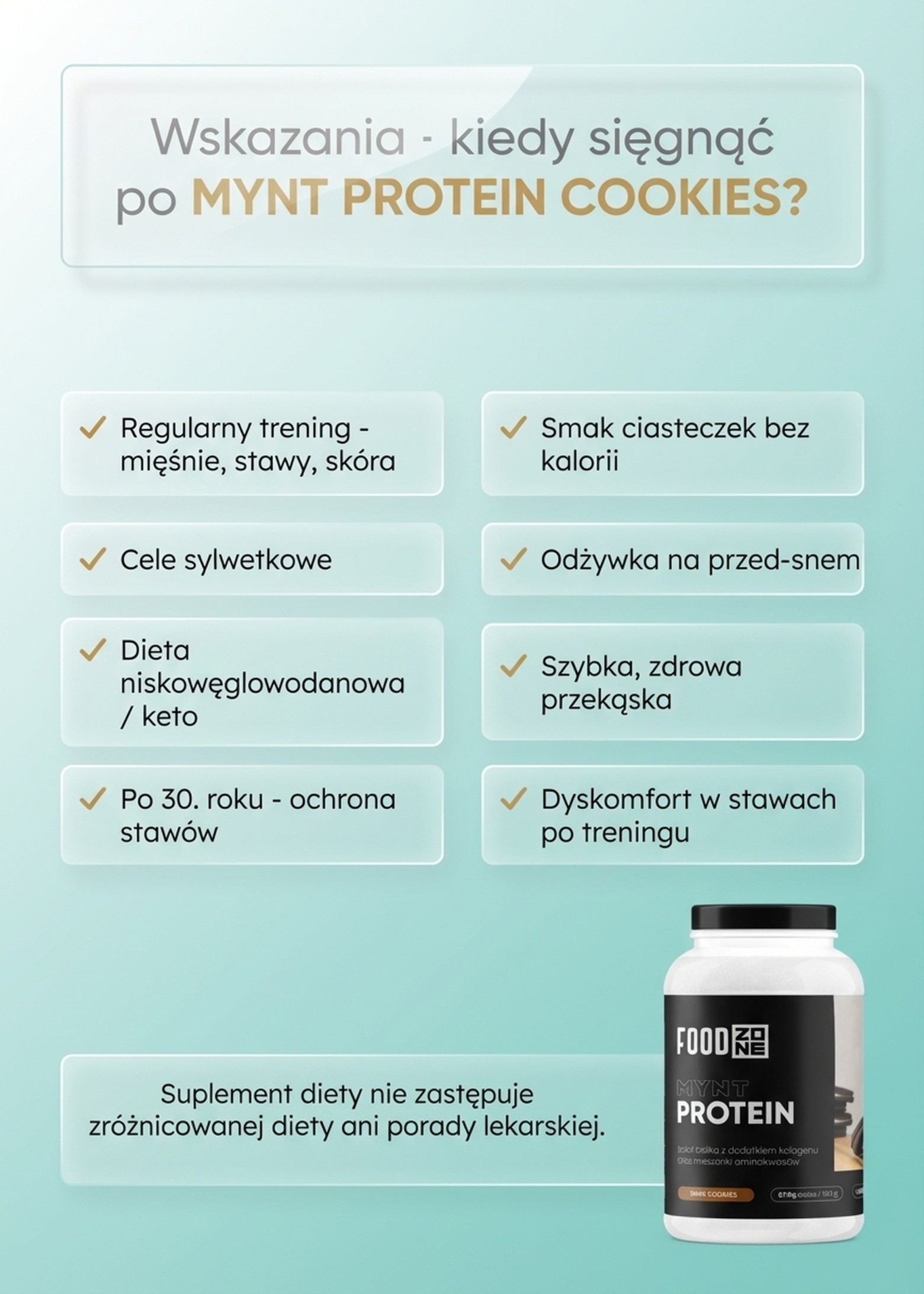 MYNT PROTEIN 750g Cookies – Białko z Kolagenem® dla Mięśni i Stawów