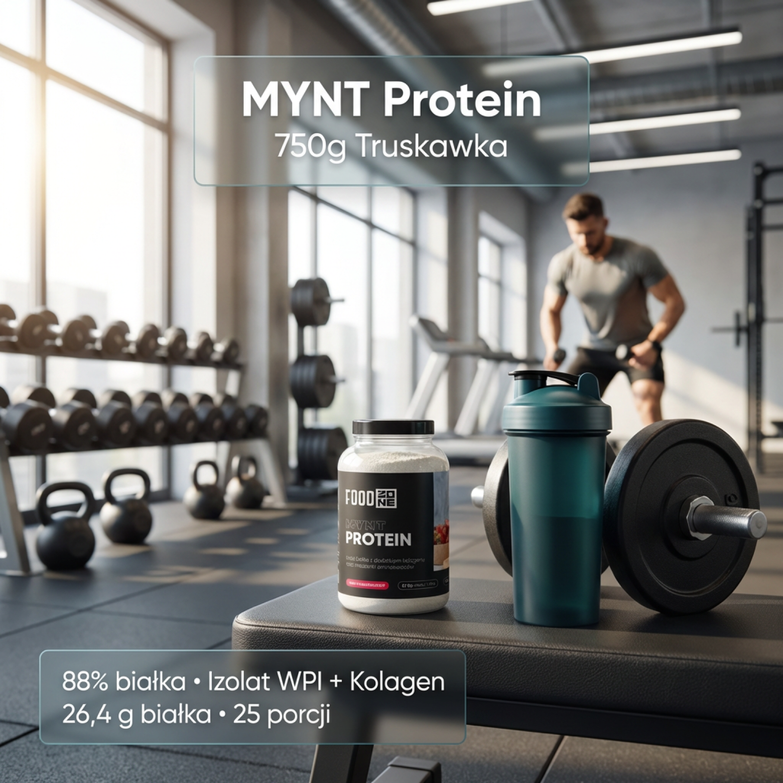 MYNT PROTEIN 750g Truskawka – Białko z Kolagenem® dla Mięśni i Stawów