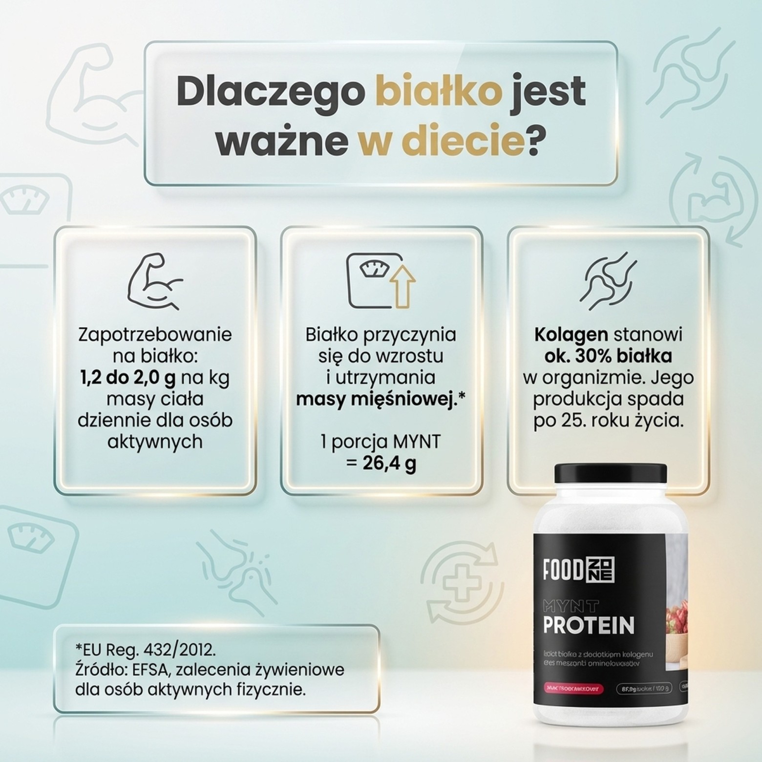 MYNT PROTEIN 750g Truskawka – Białko z Kolagenem® dla Mięśni i Stawów