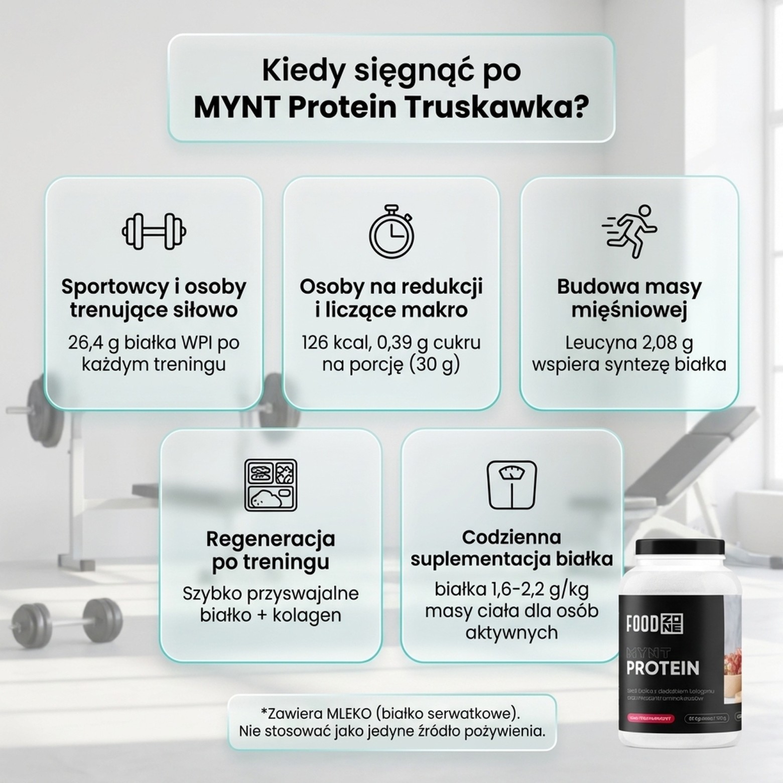 MYNT PROTEIN 750g Truskawka – Białko z Kolagenem® dla Mięśni i Stawów