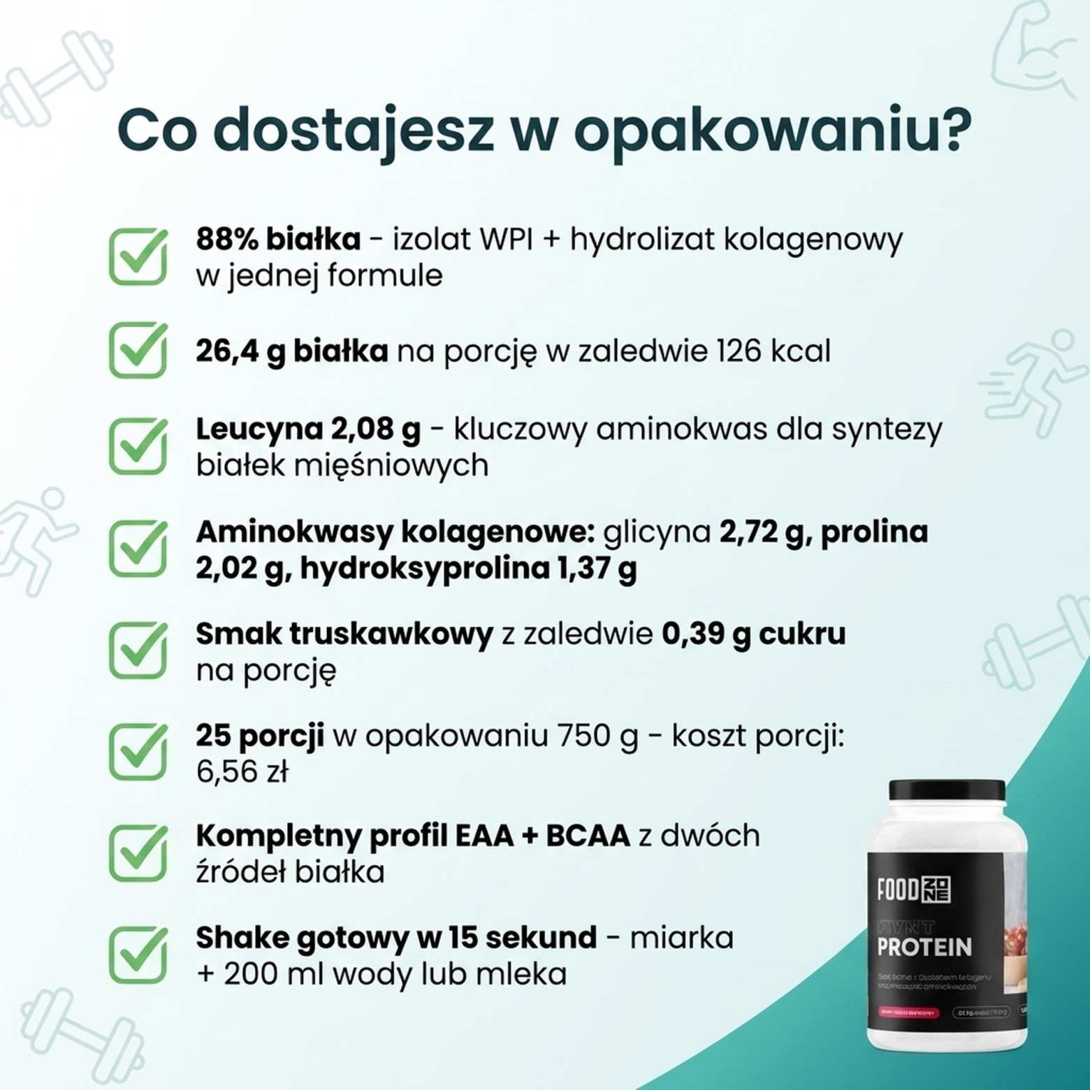 MYNT PROTEIN 750g Truskawka – Białko z Kolagenem® dla Mięśni i Stawów