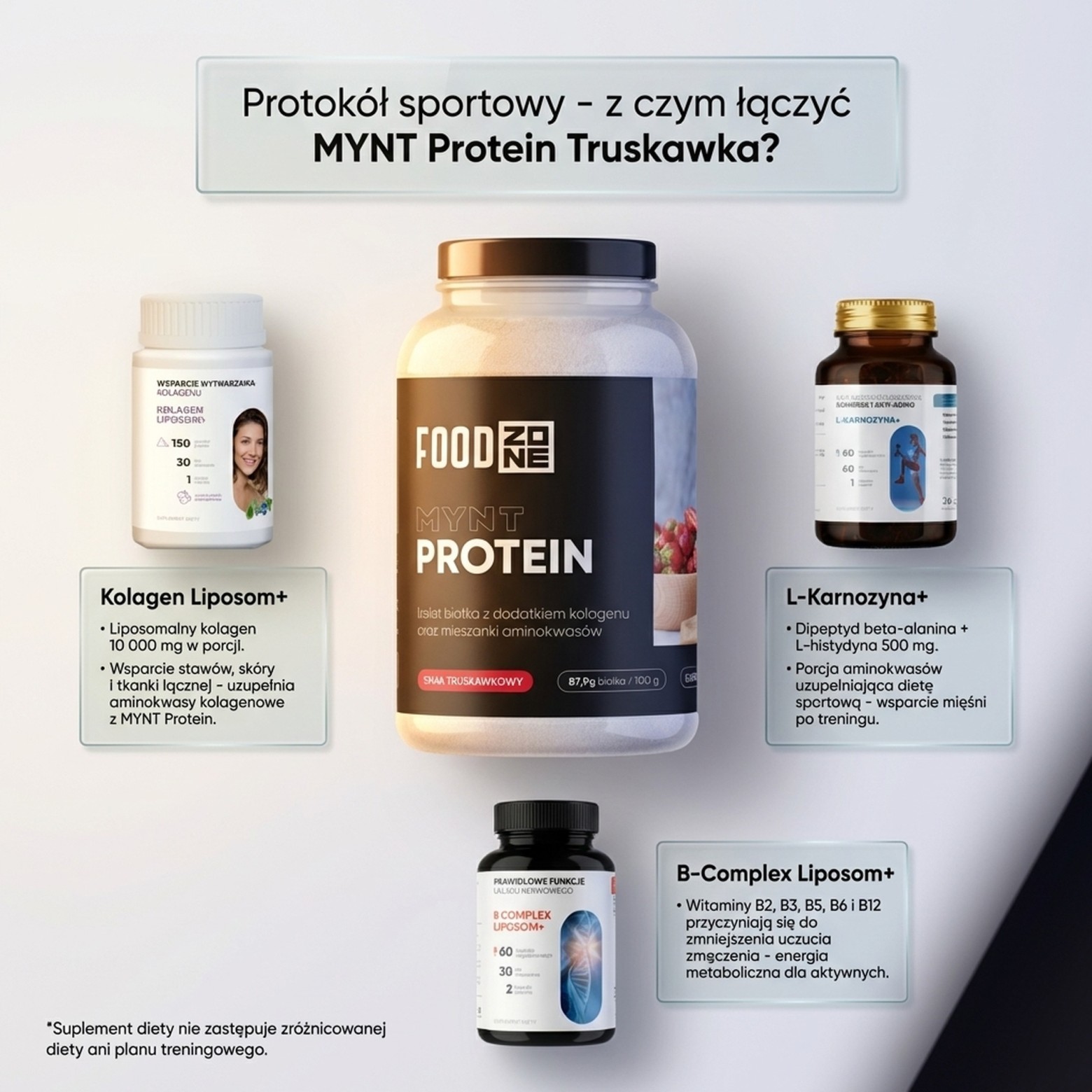 MYNT PROTEIN 750g Truskawka – Białko z Kolagenem® dla Mięśni i Stawów