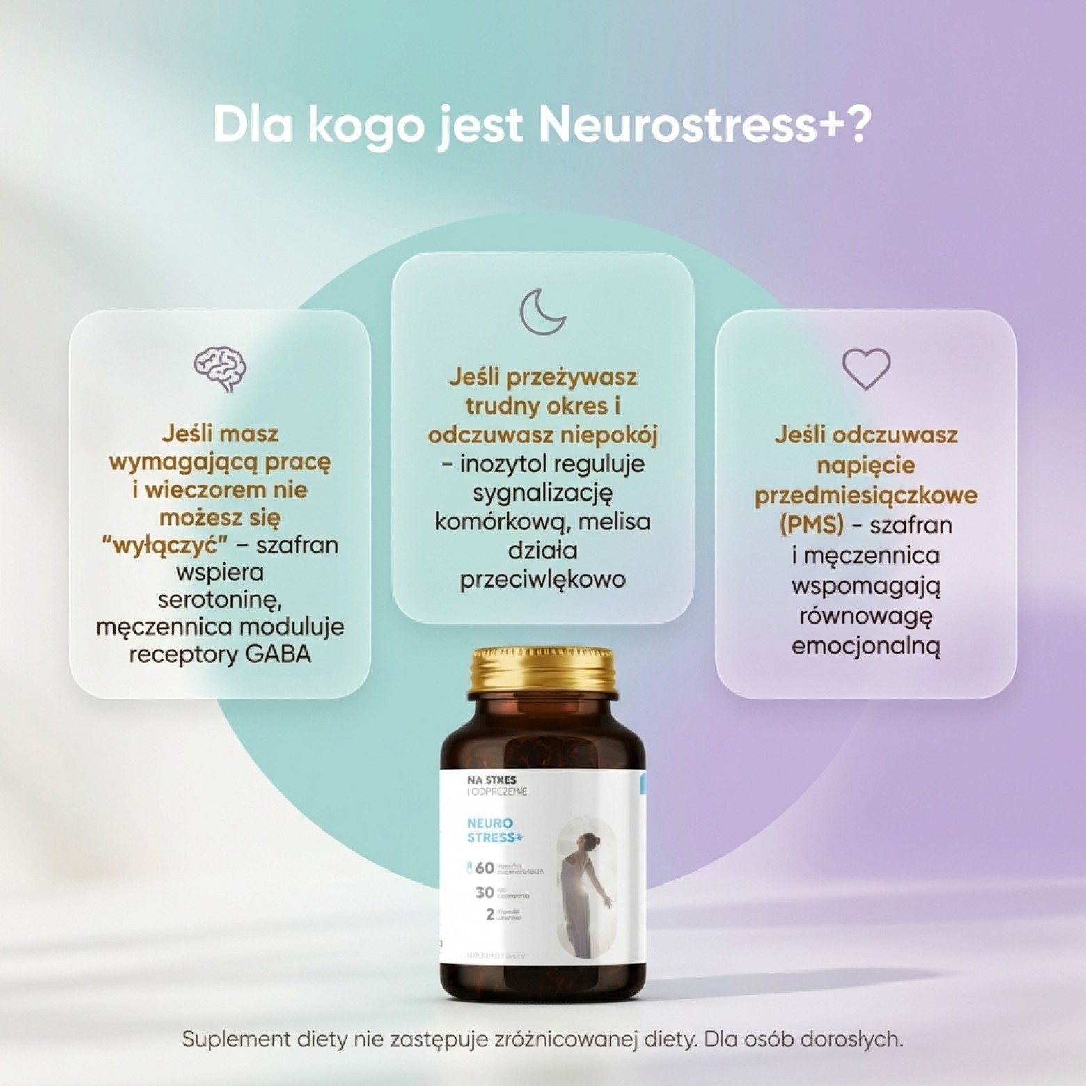 Neurostress+ - Męczennica + Szafran + Inozytol na redukcję stresu