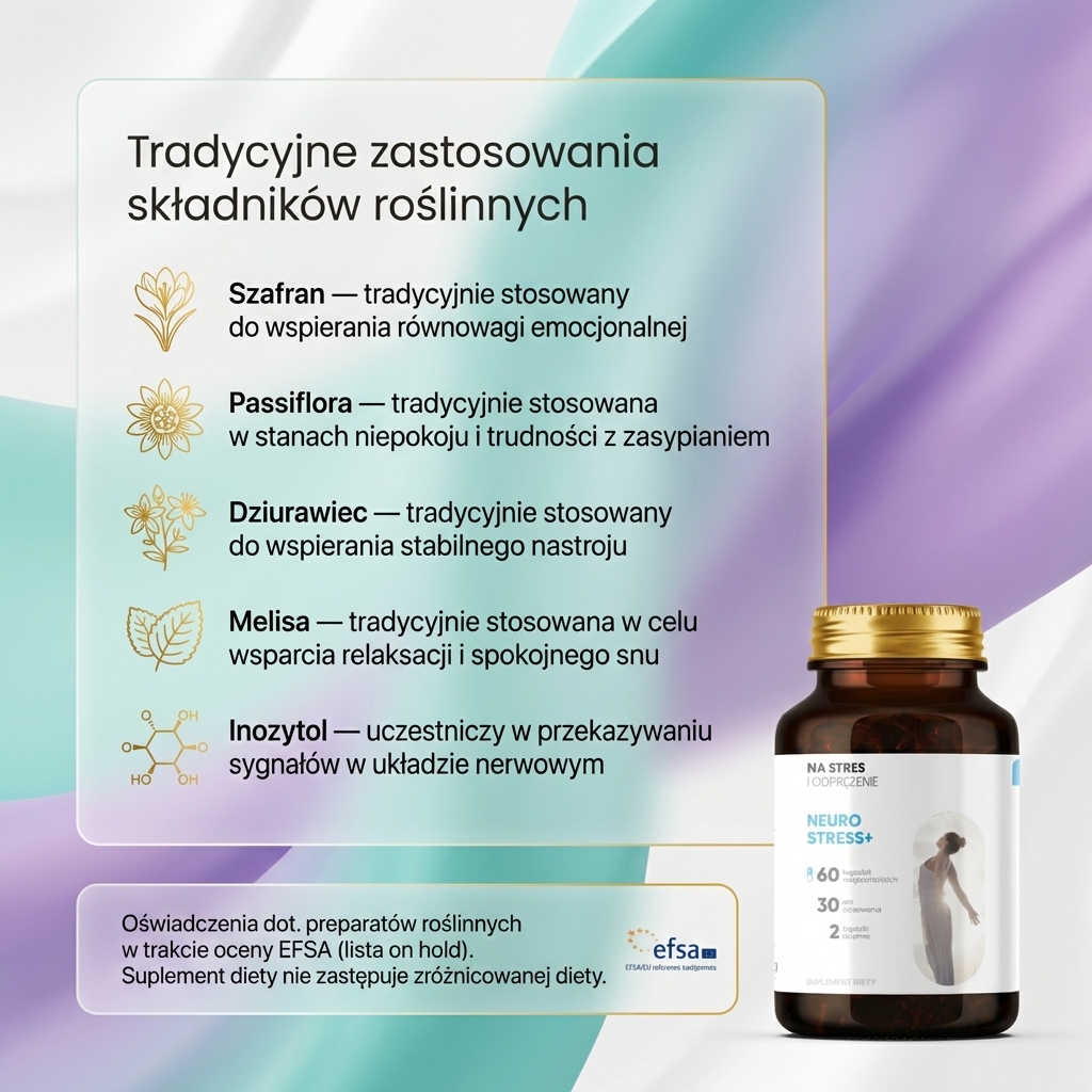 Neurostress+ - Męczennica + Szafran + Inozytol na redukcję stresu