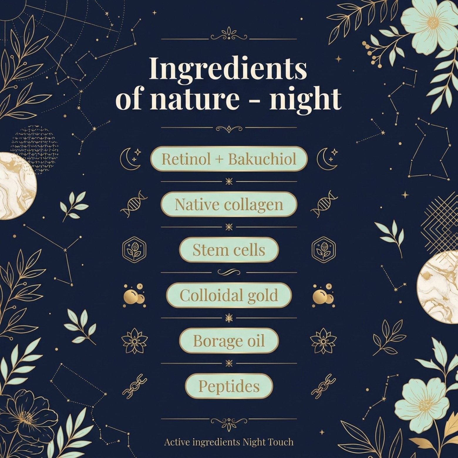 Set: LUOVI Night Touch - Evening Skincare Ritual 5-in-1 with caviar and stem cells