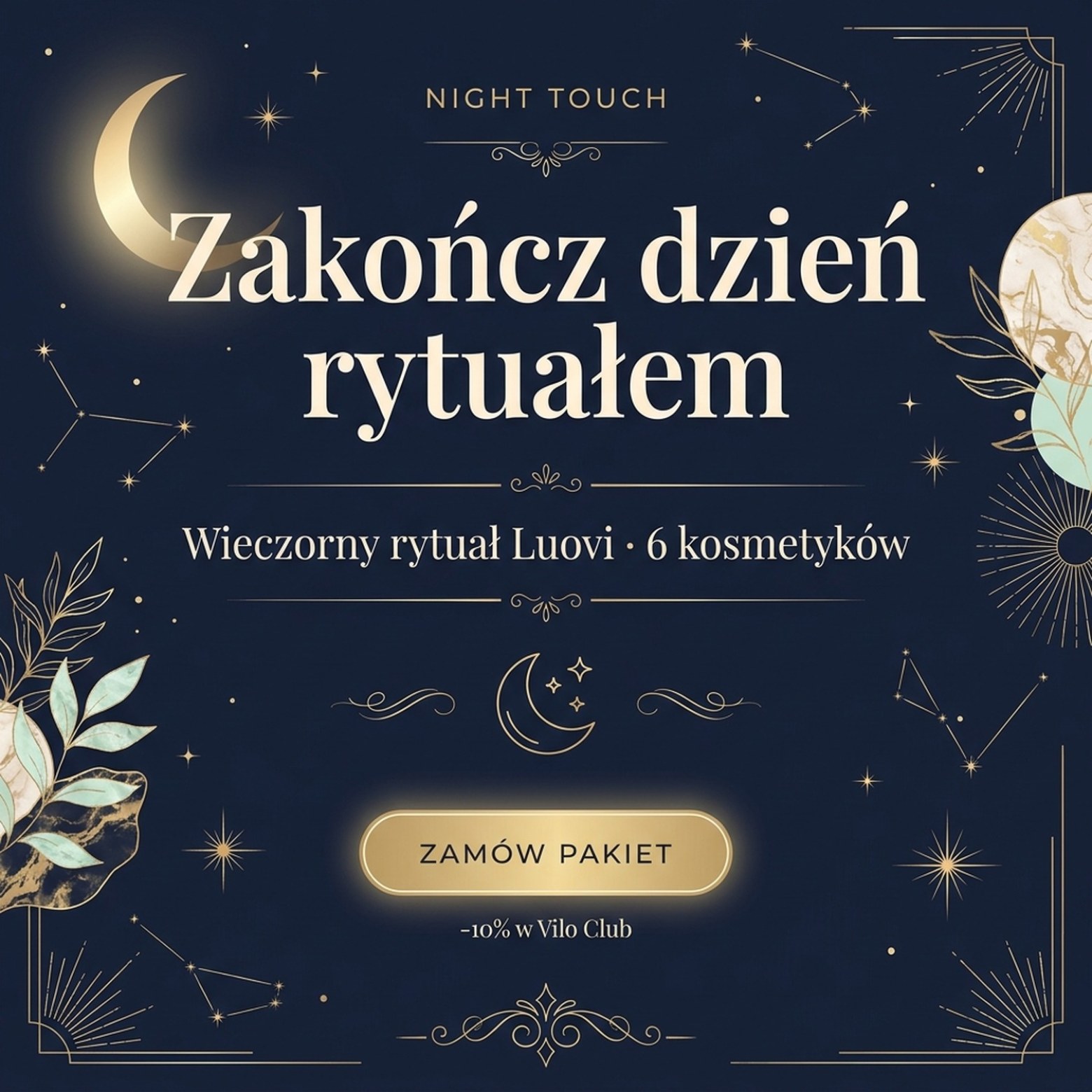 Pakiet: LUOVI Night Touch - Wieczorny Rytuał Pielęgnacyjny 5-w-1 z kawiorem i komórkami macierzystymi