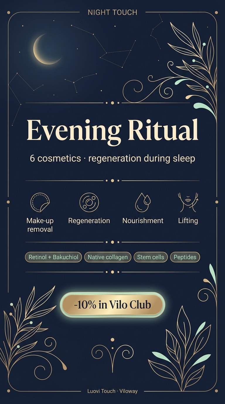Set: LUOVI Night Touch - Evening Skincare Ritual 5-in-1 with caviar and stem cells — story 1