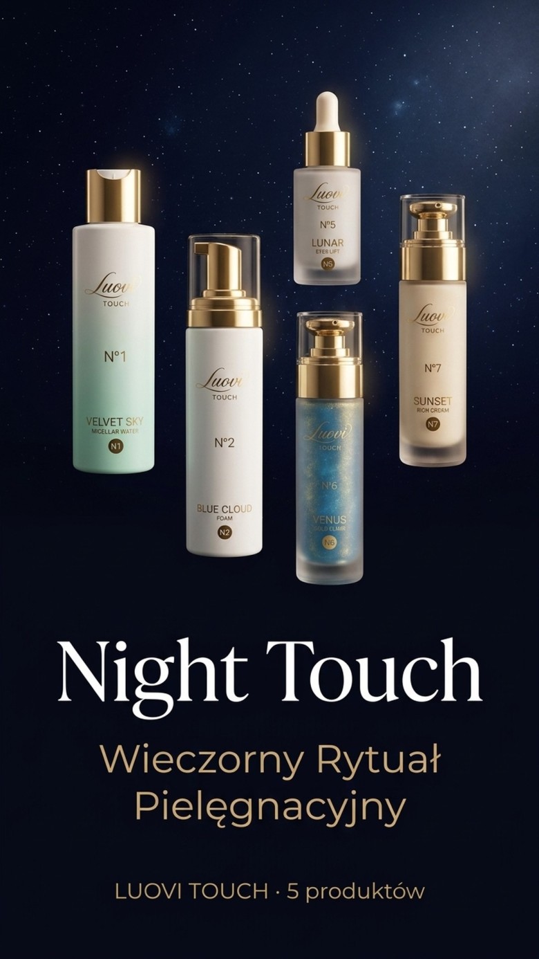 Pakiet: LUOVI Night Touch - Wieczorny Rytuał Pielęgnacyjny 5-w-1 z kawiorem i komórkami macierzystymi