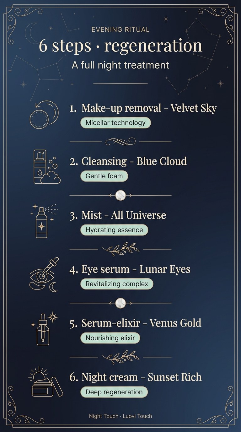 Set: LUOVI Night Touch - Evening Skincare Ritual 5-in-1 with caviar and stem cells — story 2