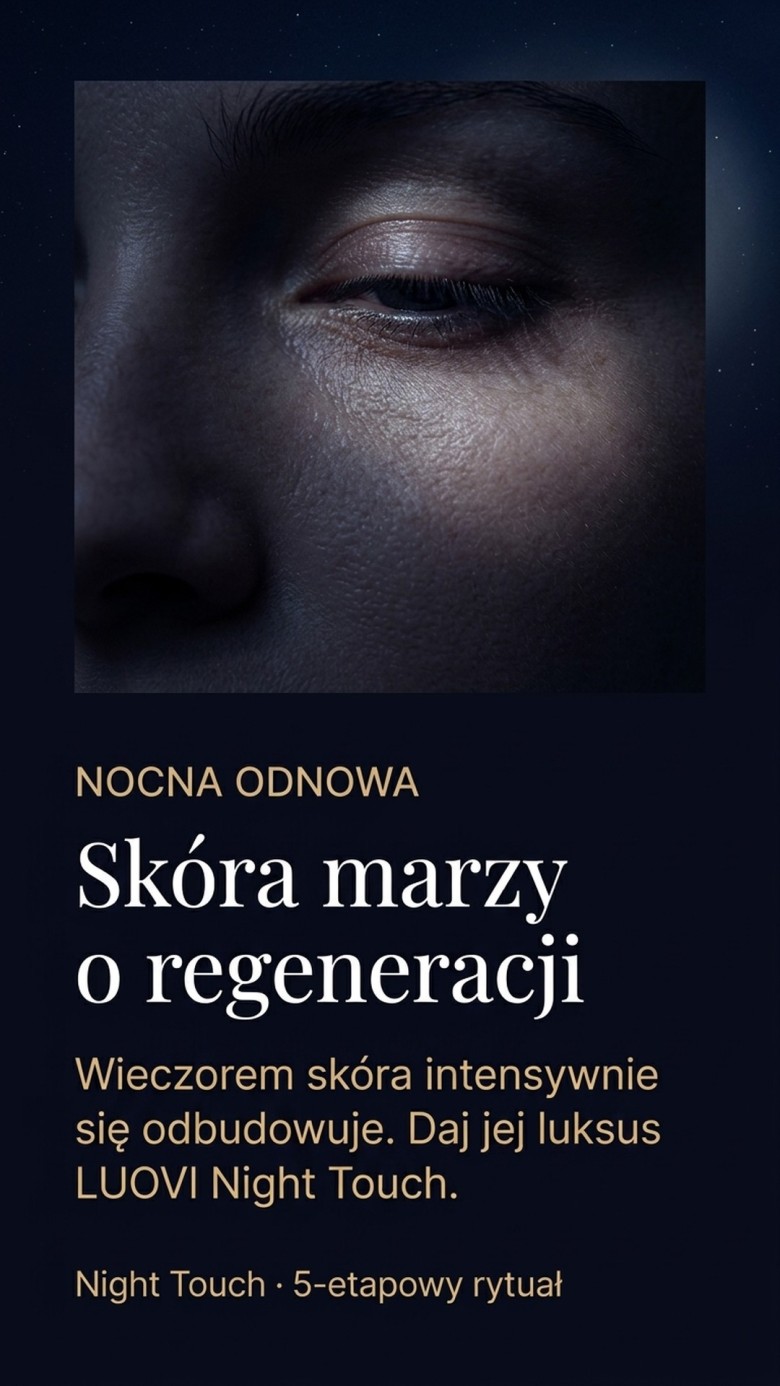 Pakiet: LUOVI Night Touch - Wieczorny Rytuał Pielęgnacyjny 5-w-1 z kawiorem i komórkami macierzystymi