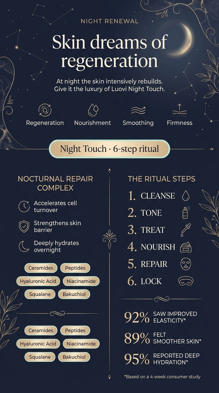 Set: LUOVI Night Touch - Evening Skincare Ritual 5-in-1 with caviar and stem cells — story 3