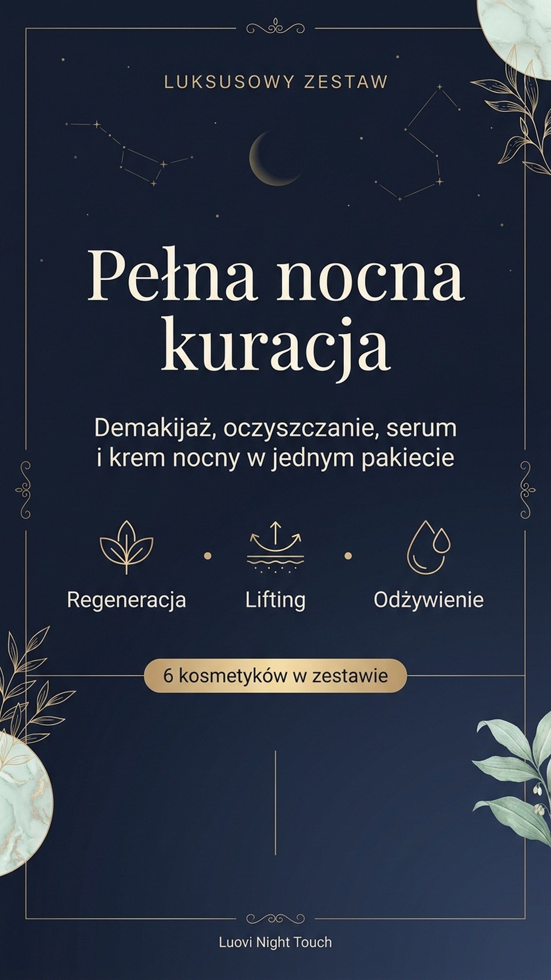 Pakiet: LUOVI Night Touch - Wieczorny Rytuał Pielęgnacyjny 5-w-1 z kawiorem i komórkami macierzystymi — story 6