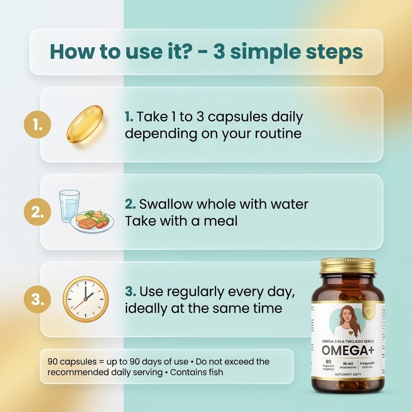 Omega+ - Omega-3 EPA DHA + Coenzyme Q10 for Heart and Brain
