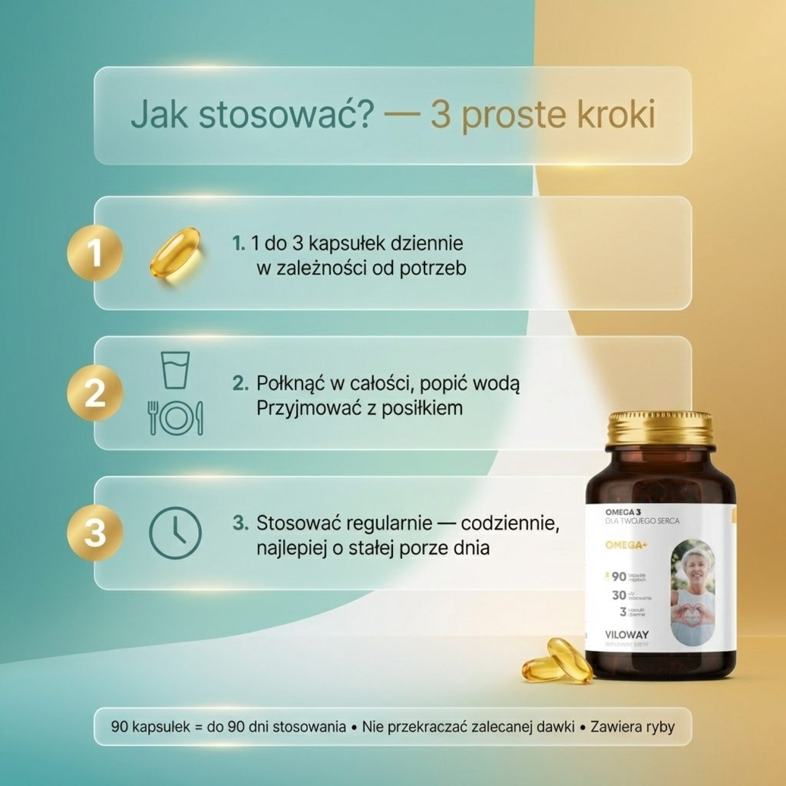 Omega+ - Omega-3 EPA DHA + Koenzym Q10 na serce i mózg