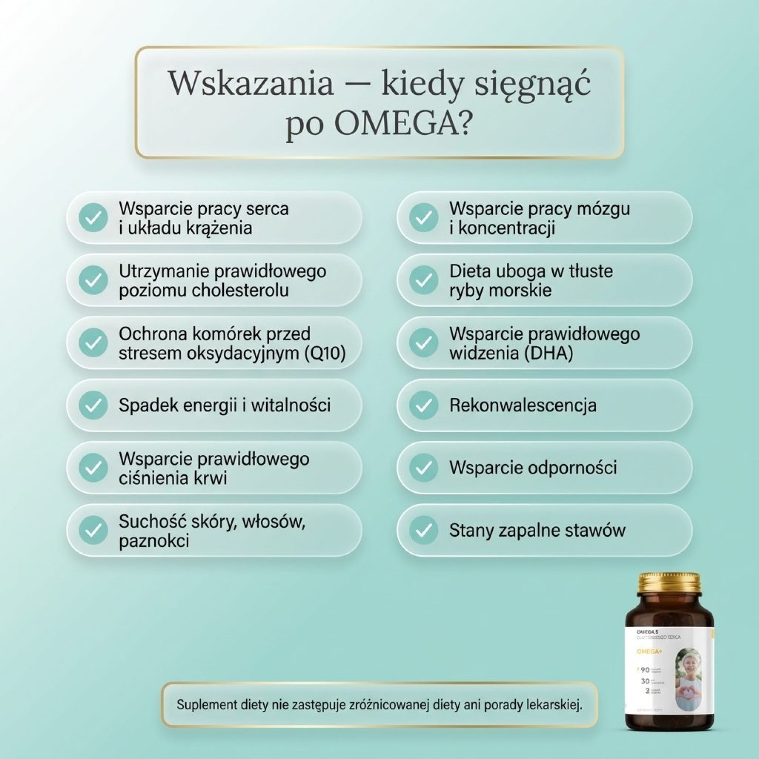 Omega+ - Omega-3 EPA DHA + Koenzym Q10 na serce i mózg