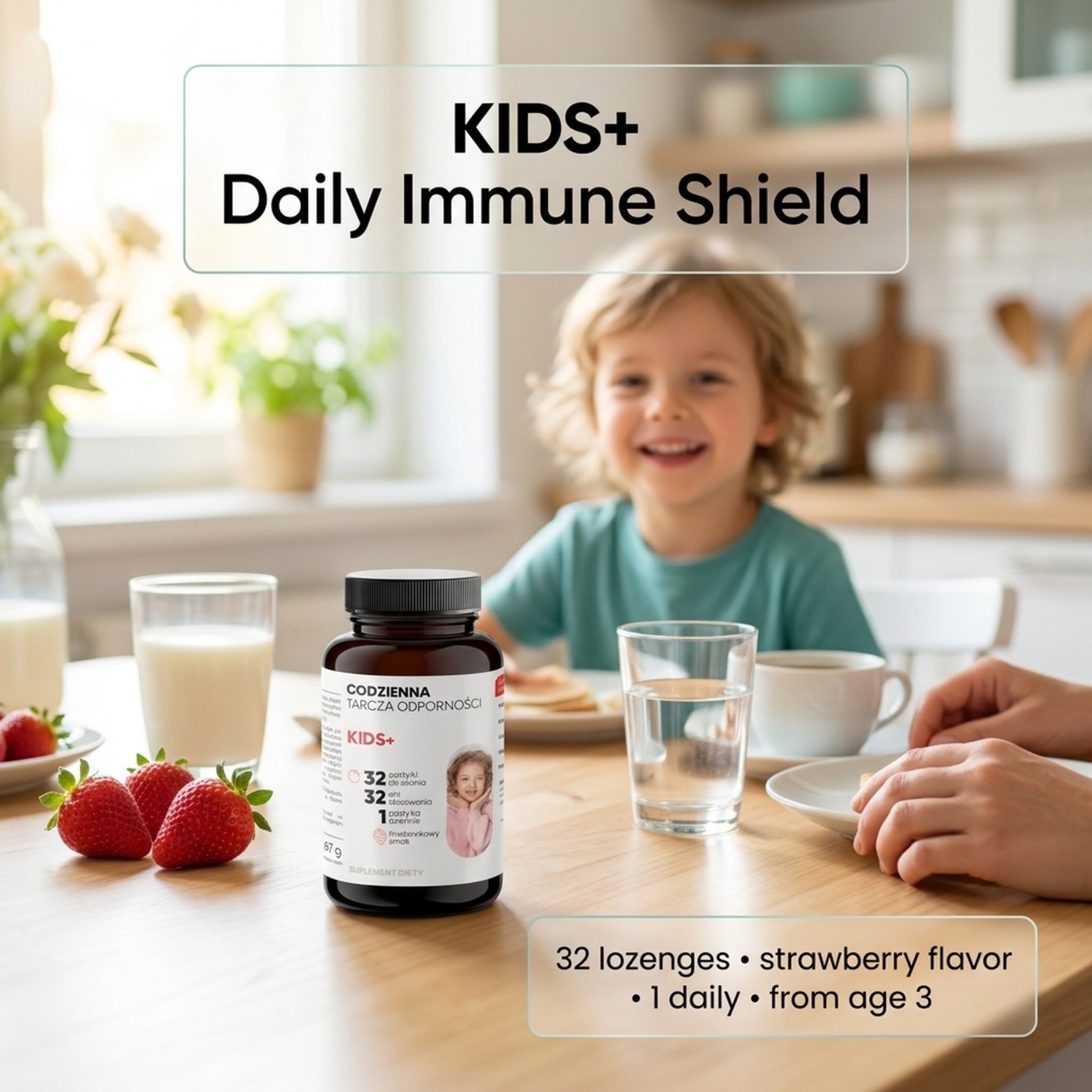 KIDS+ - Probiotics + Vitamin D Sugar-Free for Children 3+