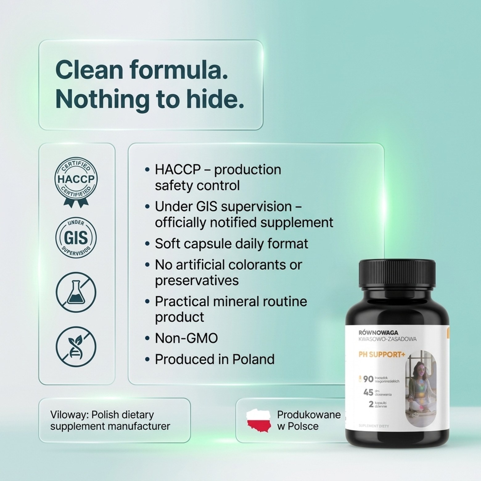 pH Support+ - Magnesium Citrate + Calcium + Potassium for Acid-Base Balance