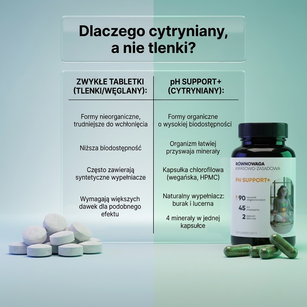pH Support+ - Magnez cytrynian + Wapń + Potas na równowagę kwasowo-zasadową