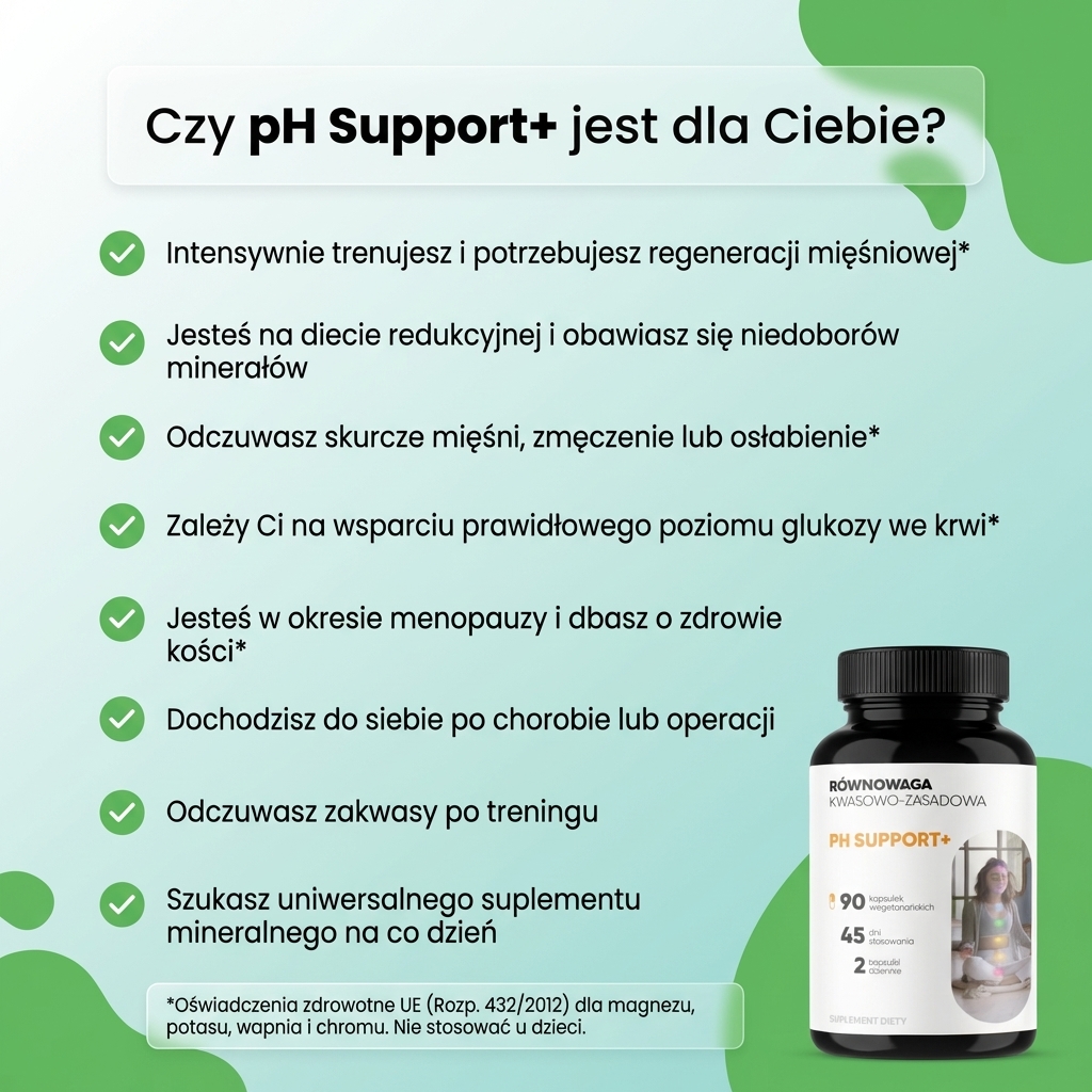 pH Support+ - Magnez cytrynian + Wapń + Potas na równowagę kwasowo-zasadową