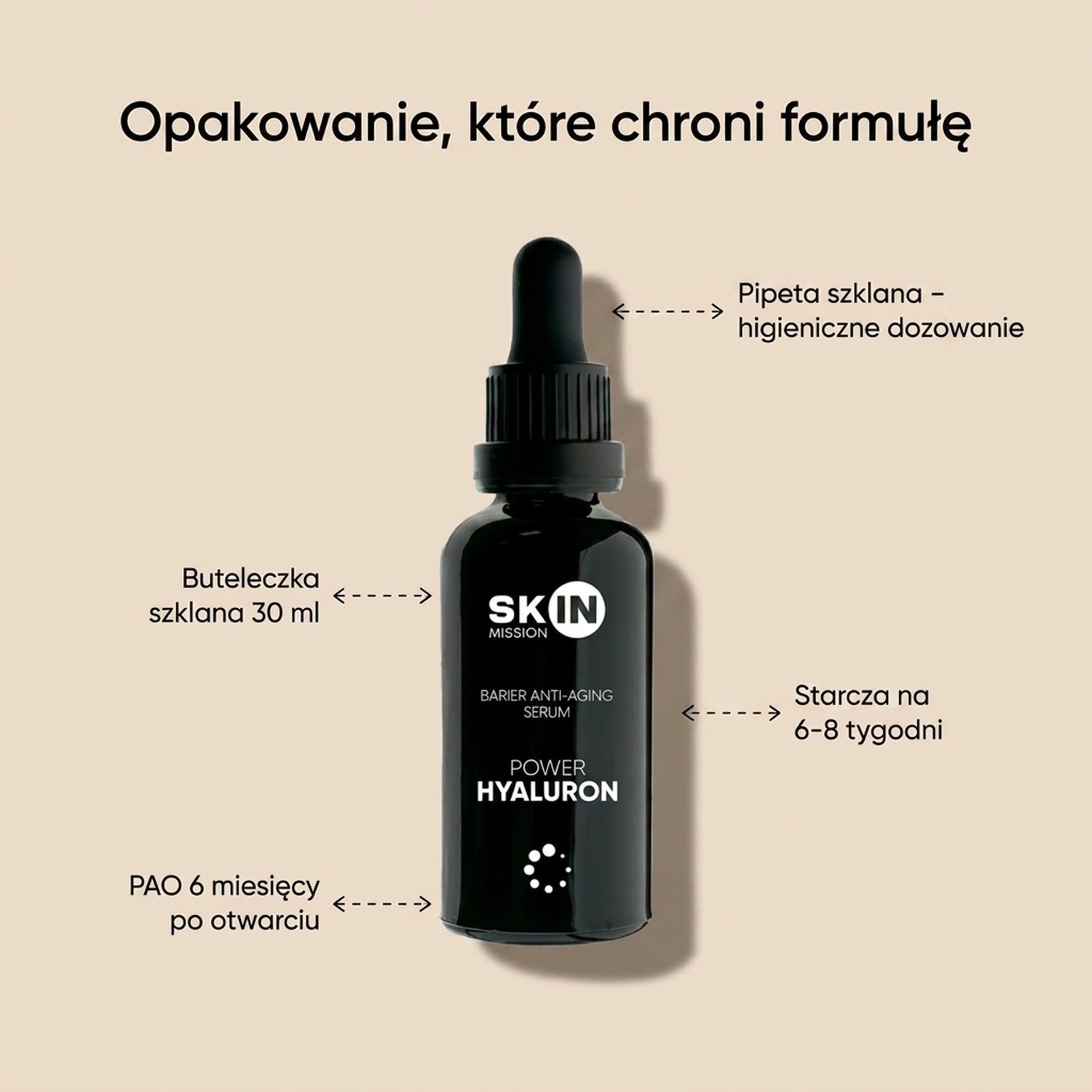 Power HYALURON - Serum with Hyaluronic Acid + Phospholipids + Vitamin E - Skin Mission