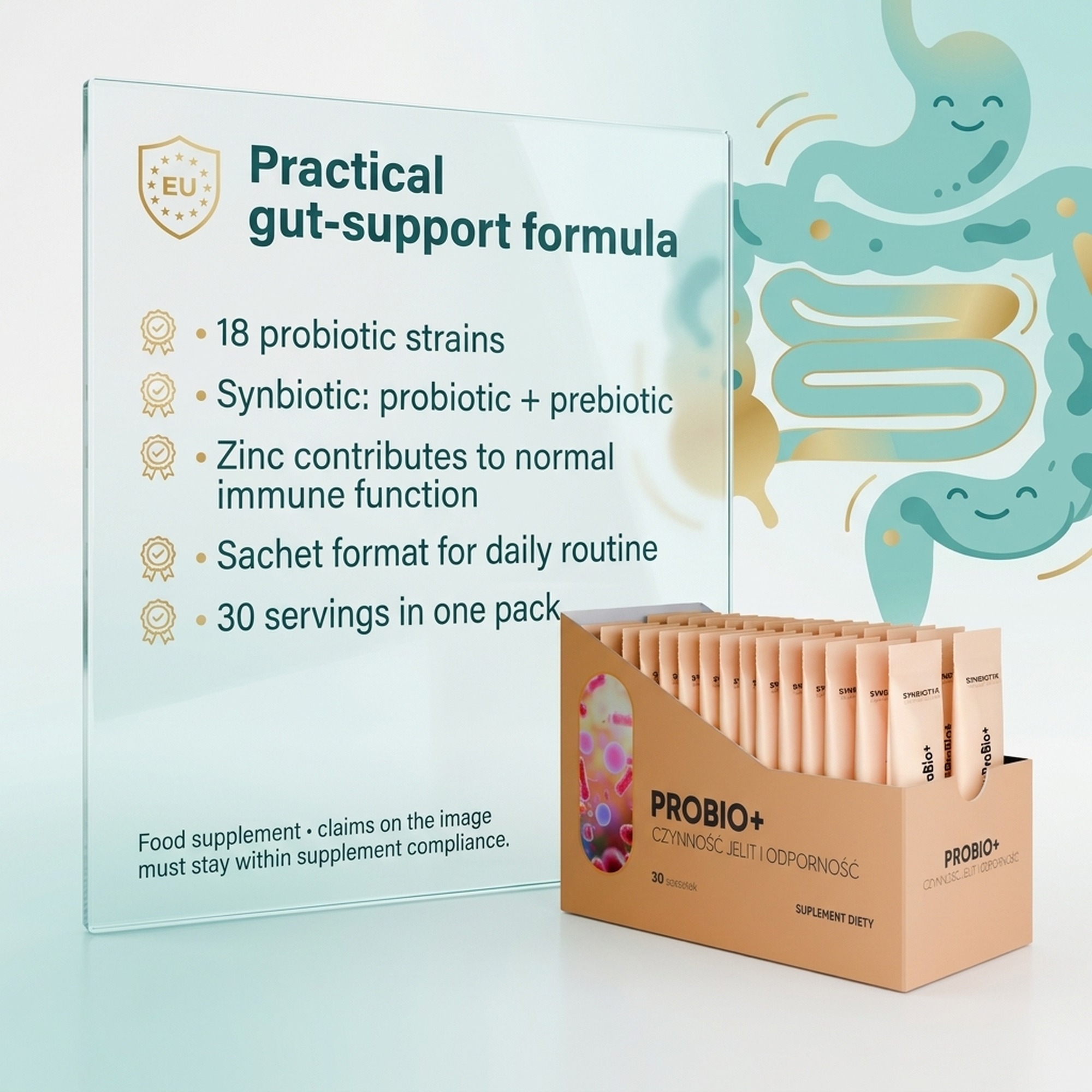 ProBio+ - 19 Strains (18 Bacteria + Yeast) for Healthy Gut
