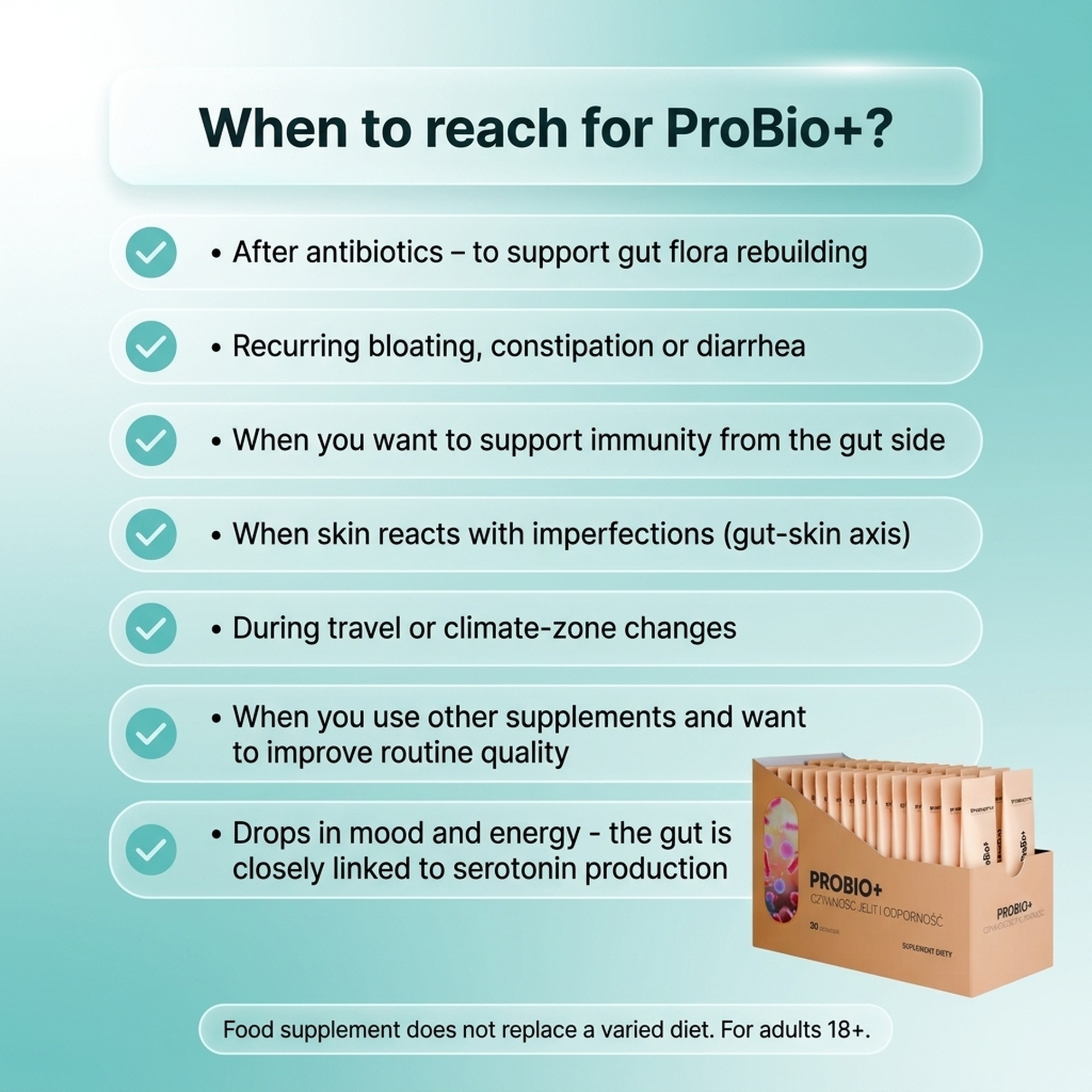 ProBio+ - 19 Strains (18 Bacteria + Yeast) for Healthy Gut