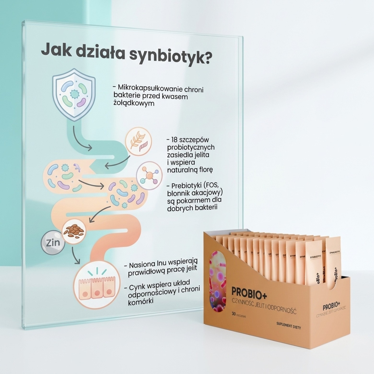 ProBio+ - 19 szczepów (18 bakterii + drożdże) na zdrowe jelita