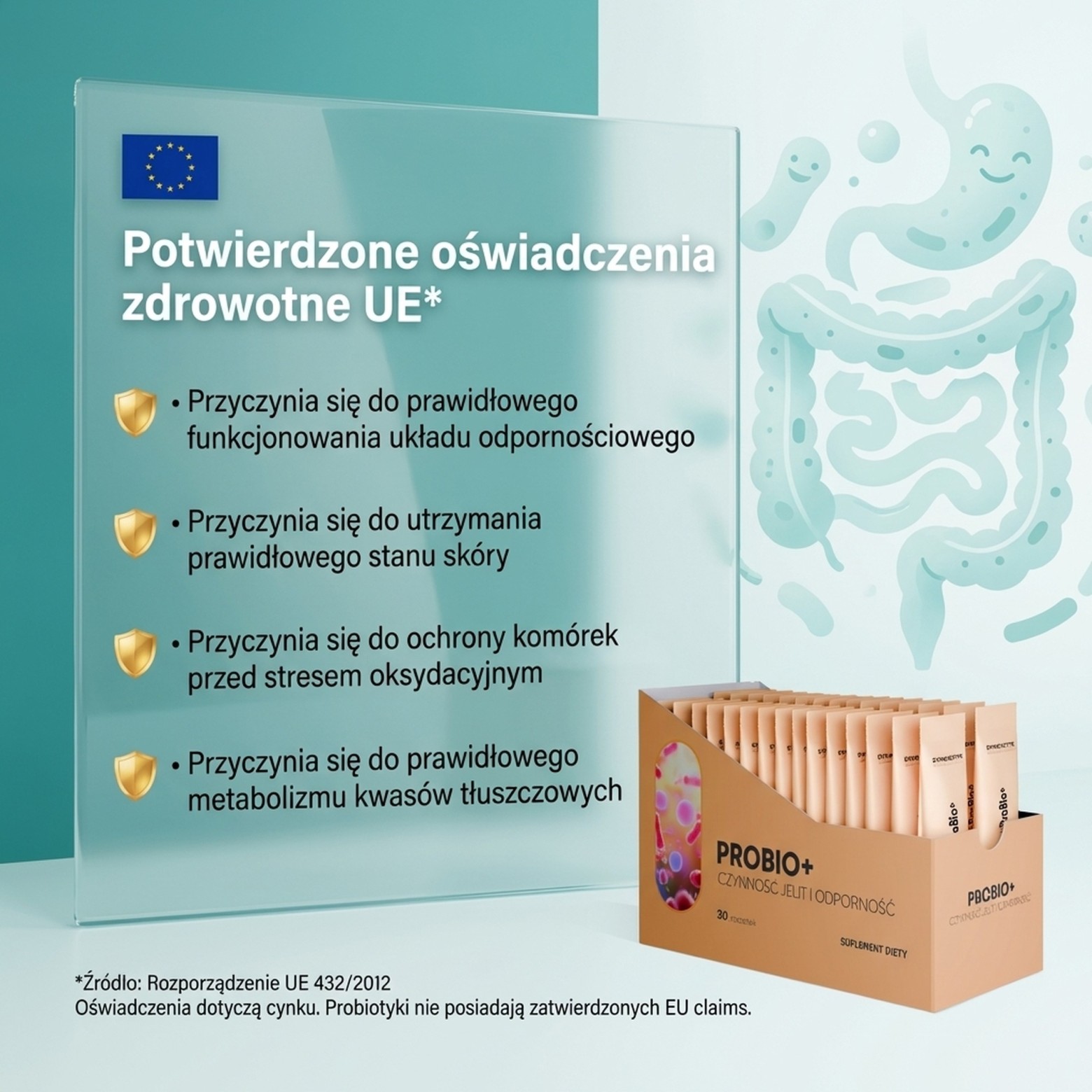 ProBio+ - 19 szczepów (18 bakterii + drożdże) na zdrowe jelita