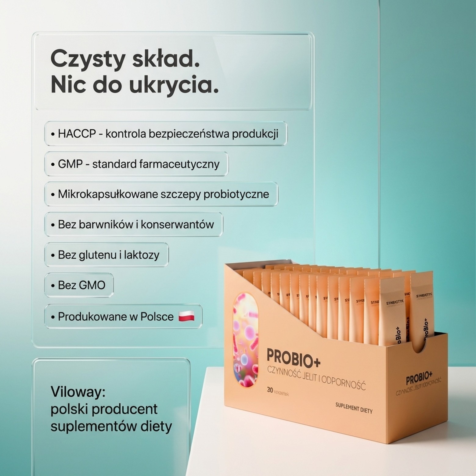 ProBio+ - 19 szczepów (18 bakterii + drożdże) na zdrowe jelita