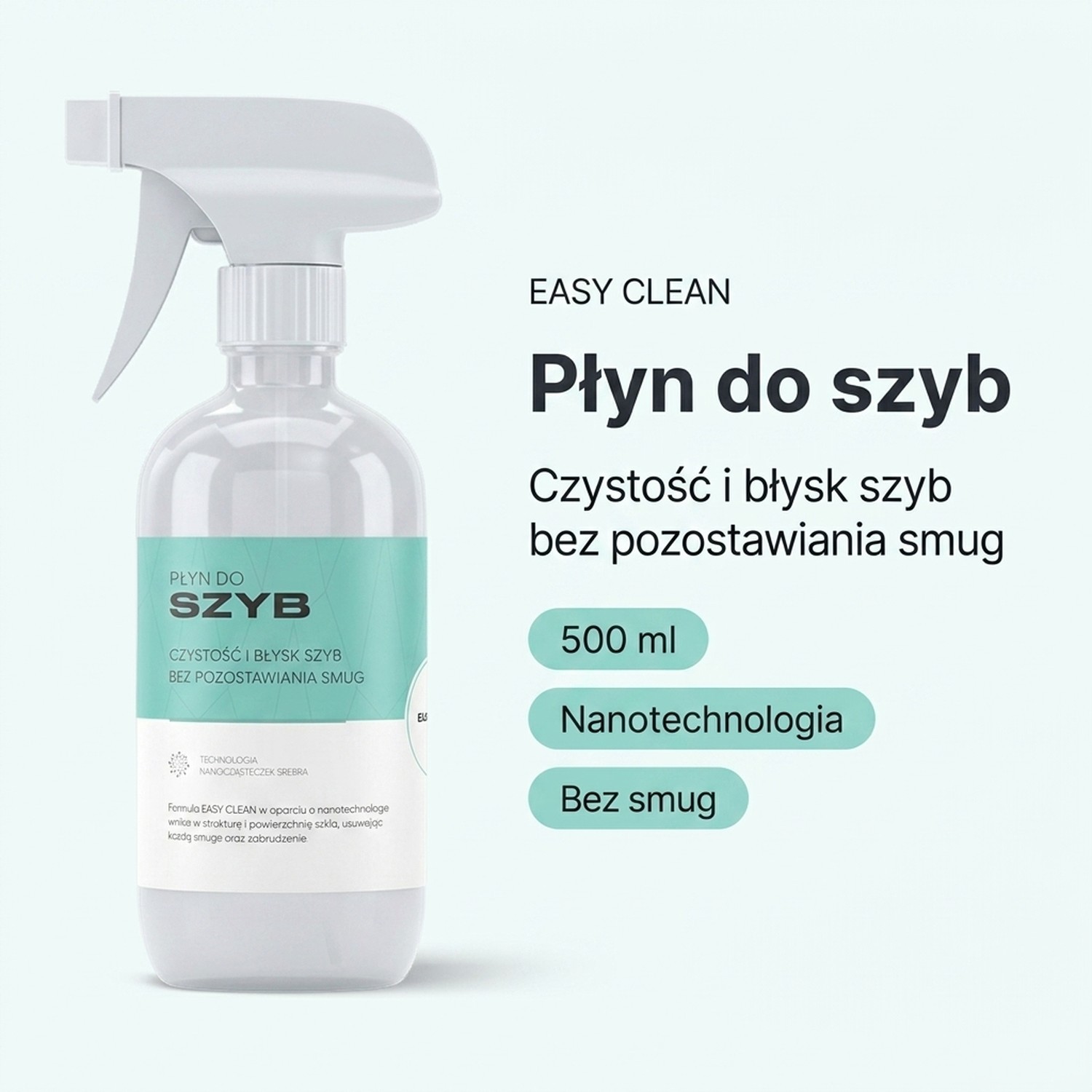 Płyn do szyb Easy Clean 500 ml - Nanotechnologia + srebro