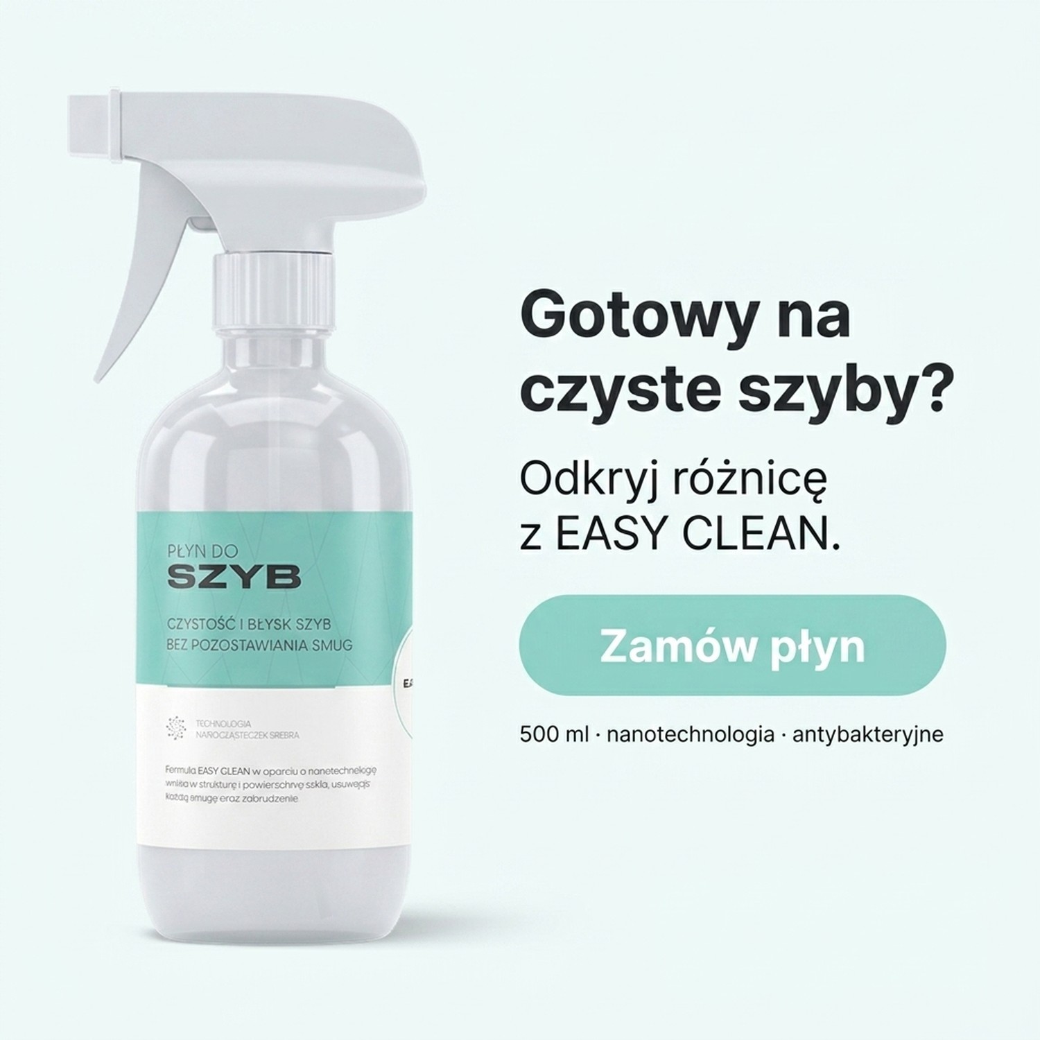Płyn do szyb Easy Clean 500 ml - Nanotechnologia + srebro
