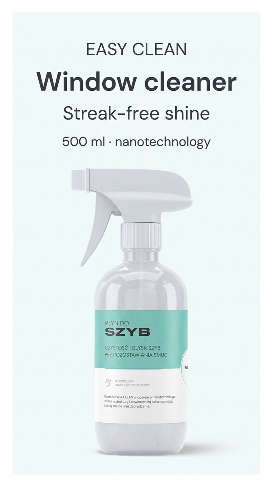 Window cleaner Easy Clean 500 ml - Nanotechnology + silver — story 1