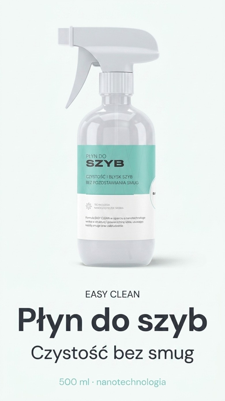 EASY CLEAN - Płyn do szyb 500 ml - Nanotechnologia + srebro