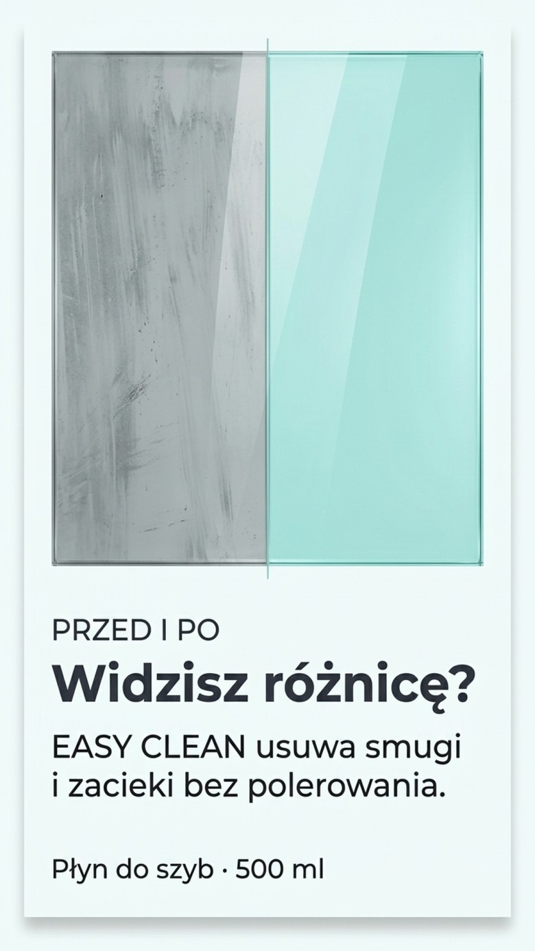 EASY CLEAN - Płyn do szyb 500 ml - Nanotechnologia + srebro