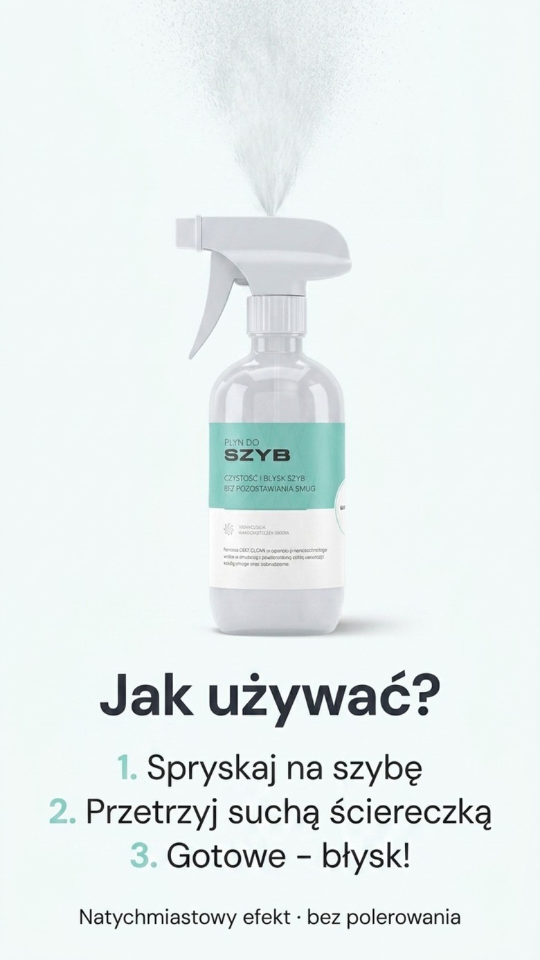 EASY CLEAN - Płyn do szyb 500 ml - Nanotechnologia + srebro