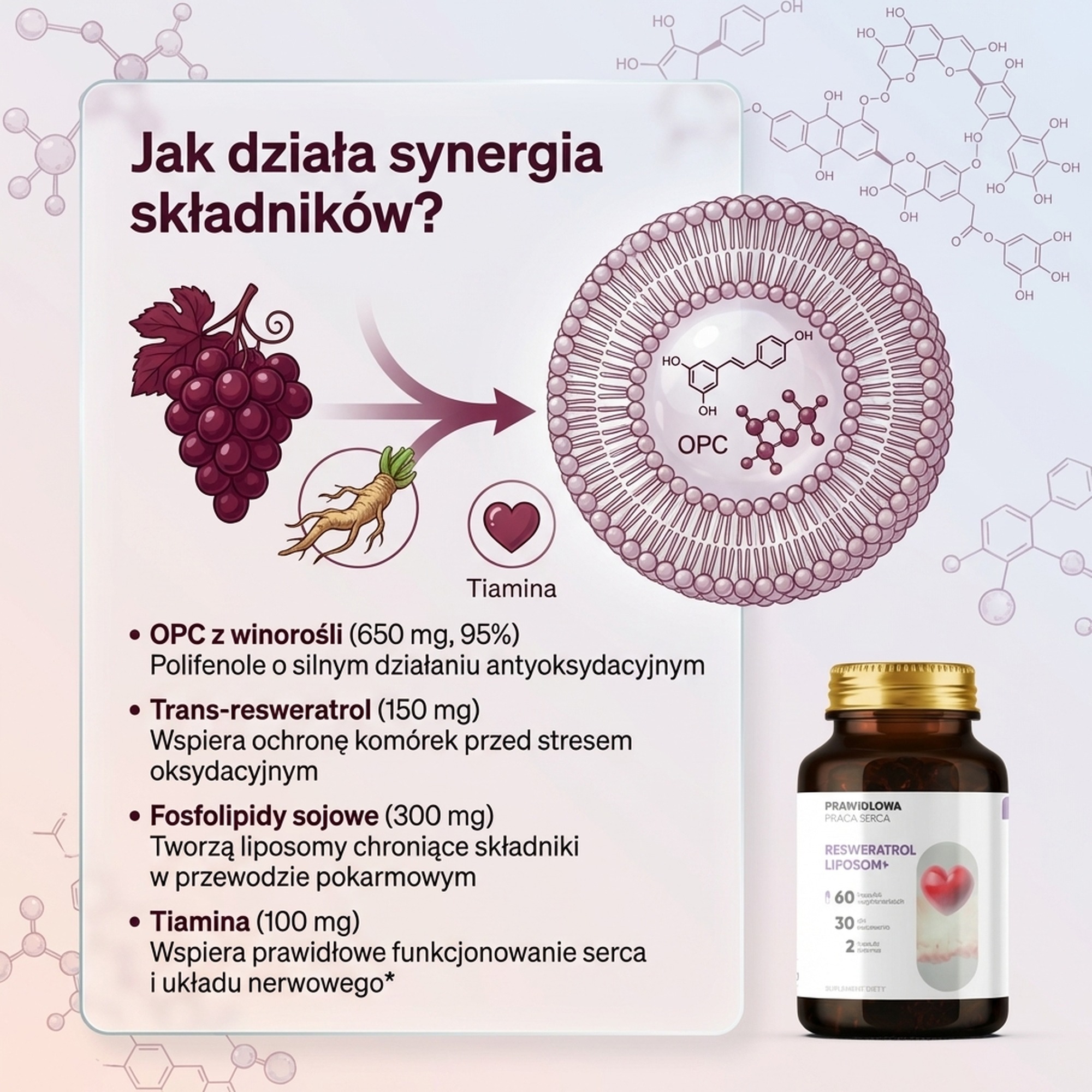 Resweratrol Liposom+ - Winorośl 95% OPC w technologii liposomalnej