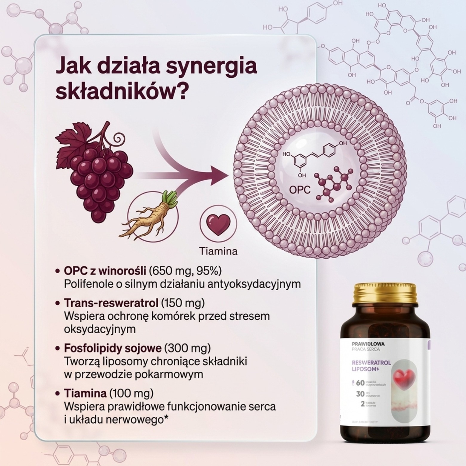 Resweratrol Liposom+ - Winorośl 95% OPC w technologii liposomalnej