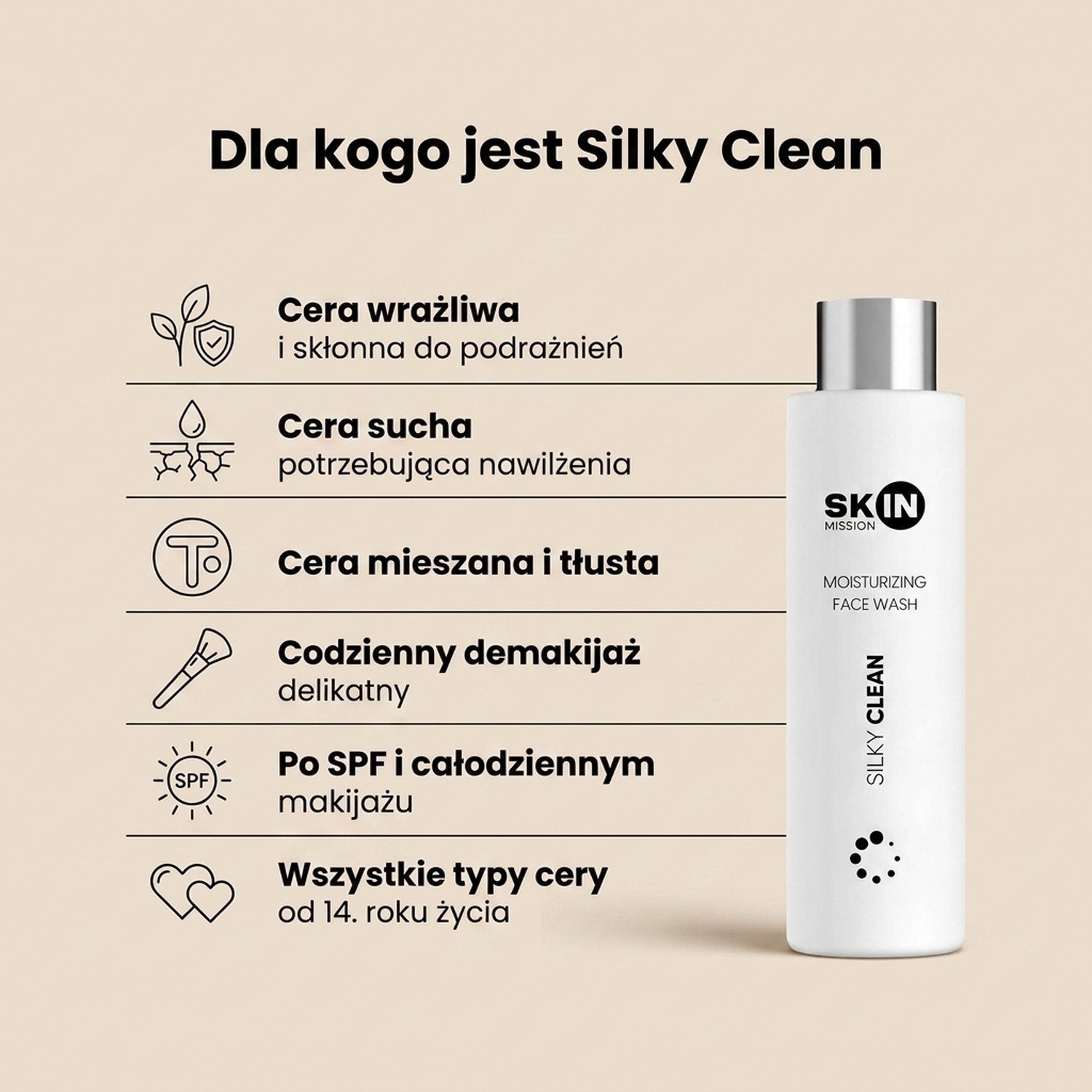 Silky Clean - Cleansing Gel with Hyaluronic Acid + Aloe + Panthenol - Skin Mission