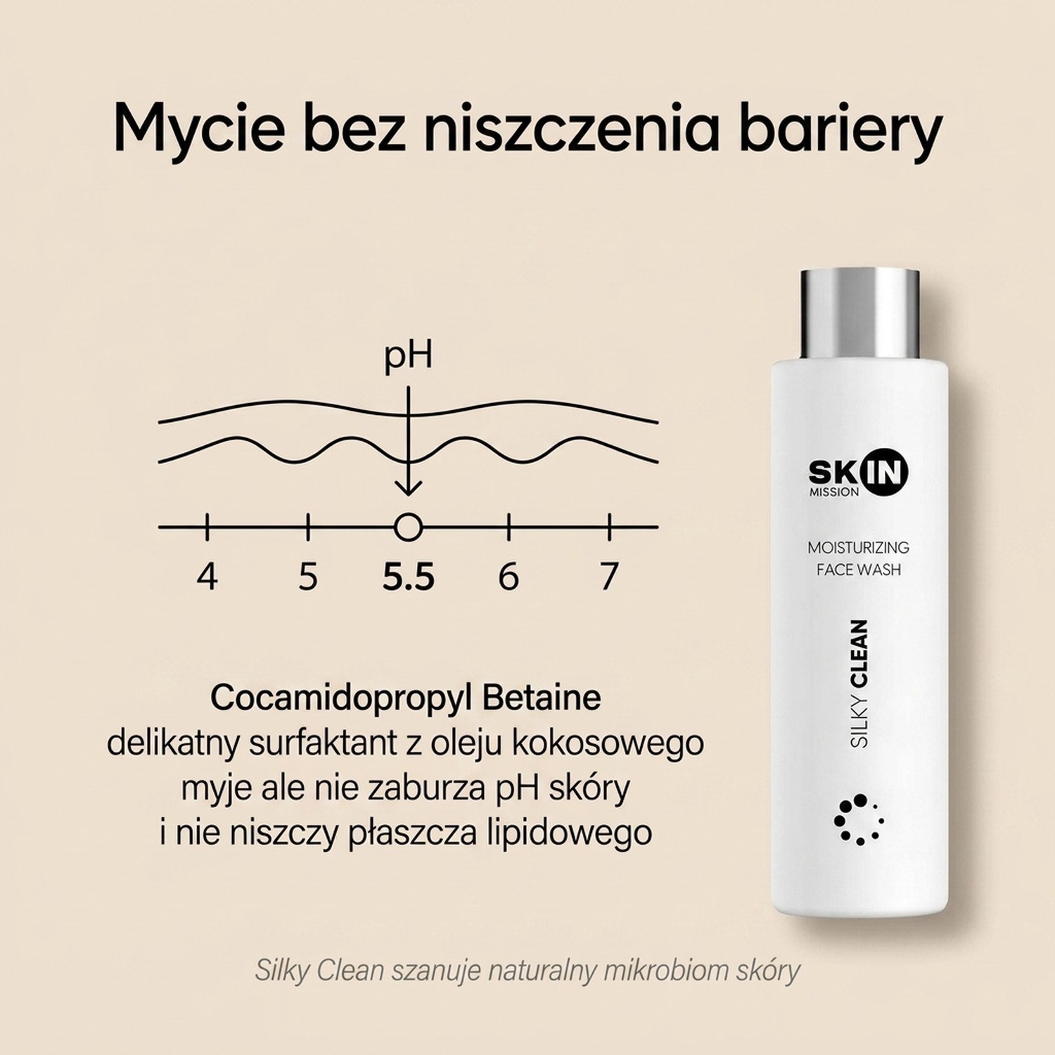 Silky Clean - Cleansing Gel with Hyaluronic Acid + Aloe + Panthenol - Skin Mission