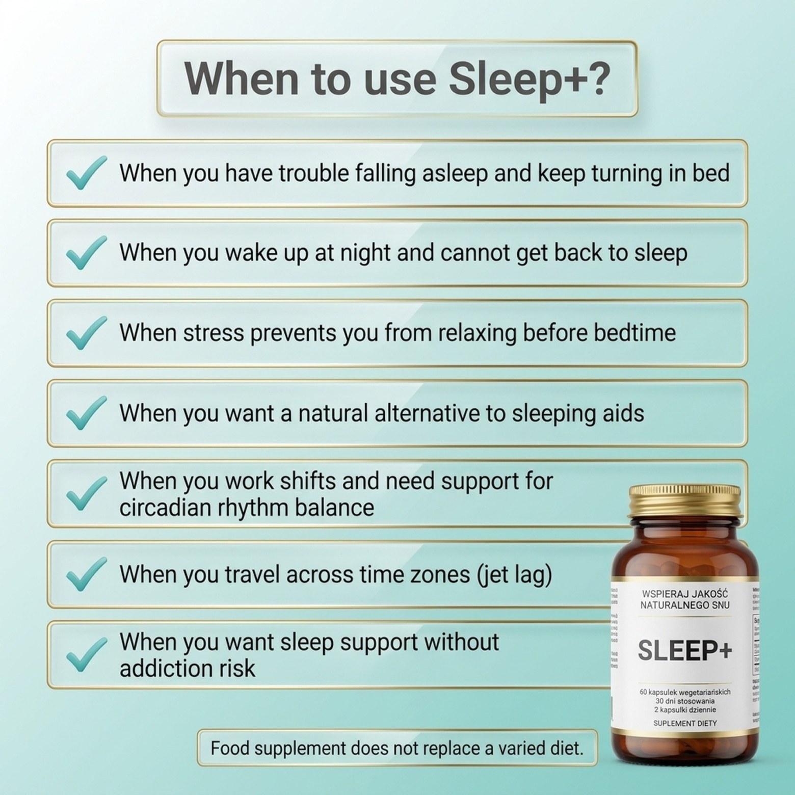 Sleep+ - Ashwagandha + Passionflower + Sour Cherry with Melatonin for Restful Sleep