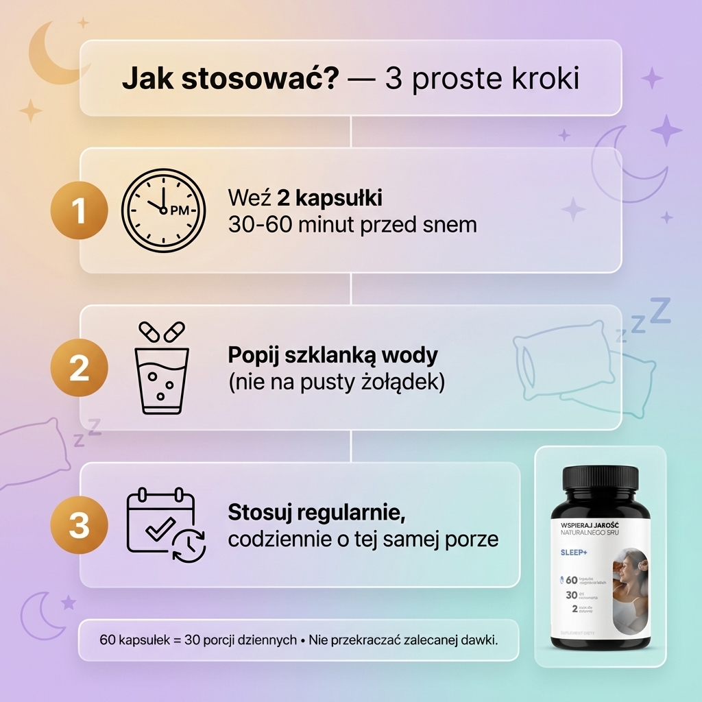 Sleep+ - Ashwagandha + Męczennica + Wiśnia z melatoniną na spokojny sen